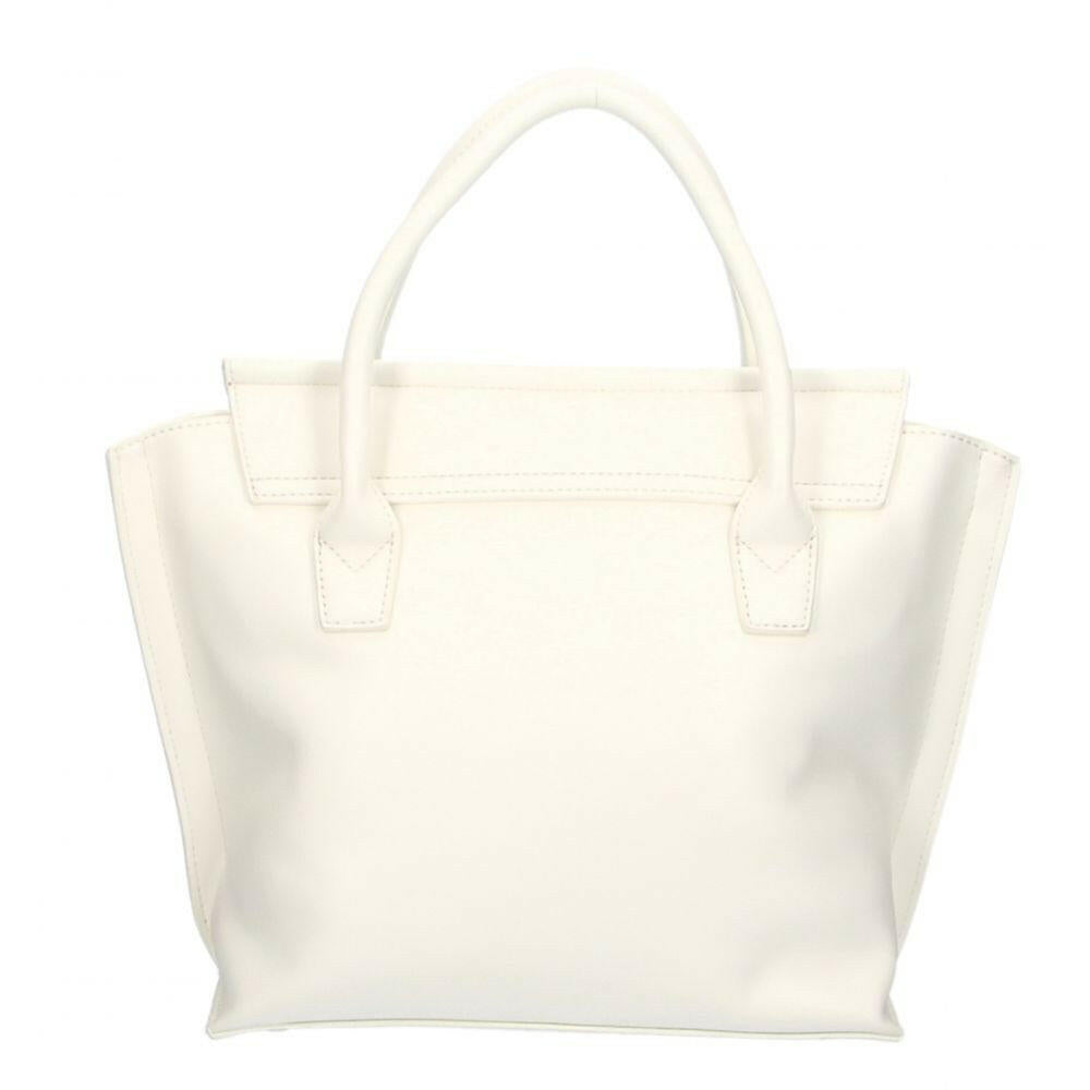 Plein Sport Elegant White Handbag With Magnetic Closure.