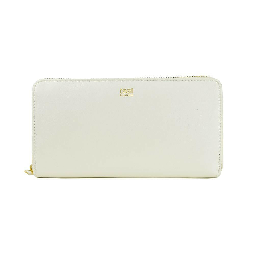 Cavalli Class White Calfskin Women Wallet.
