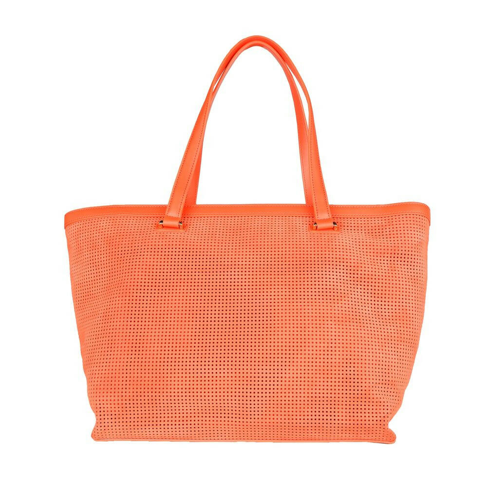 Cavalli Class Orange Calfskin Women Handbag.