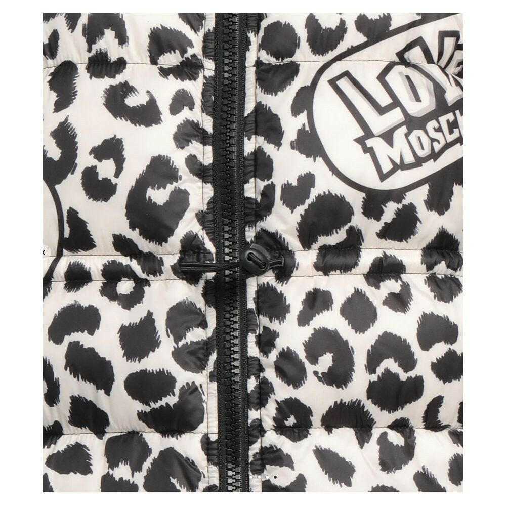 Love Moschino Chic Leopard Print Down Jacket.