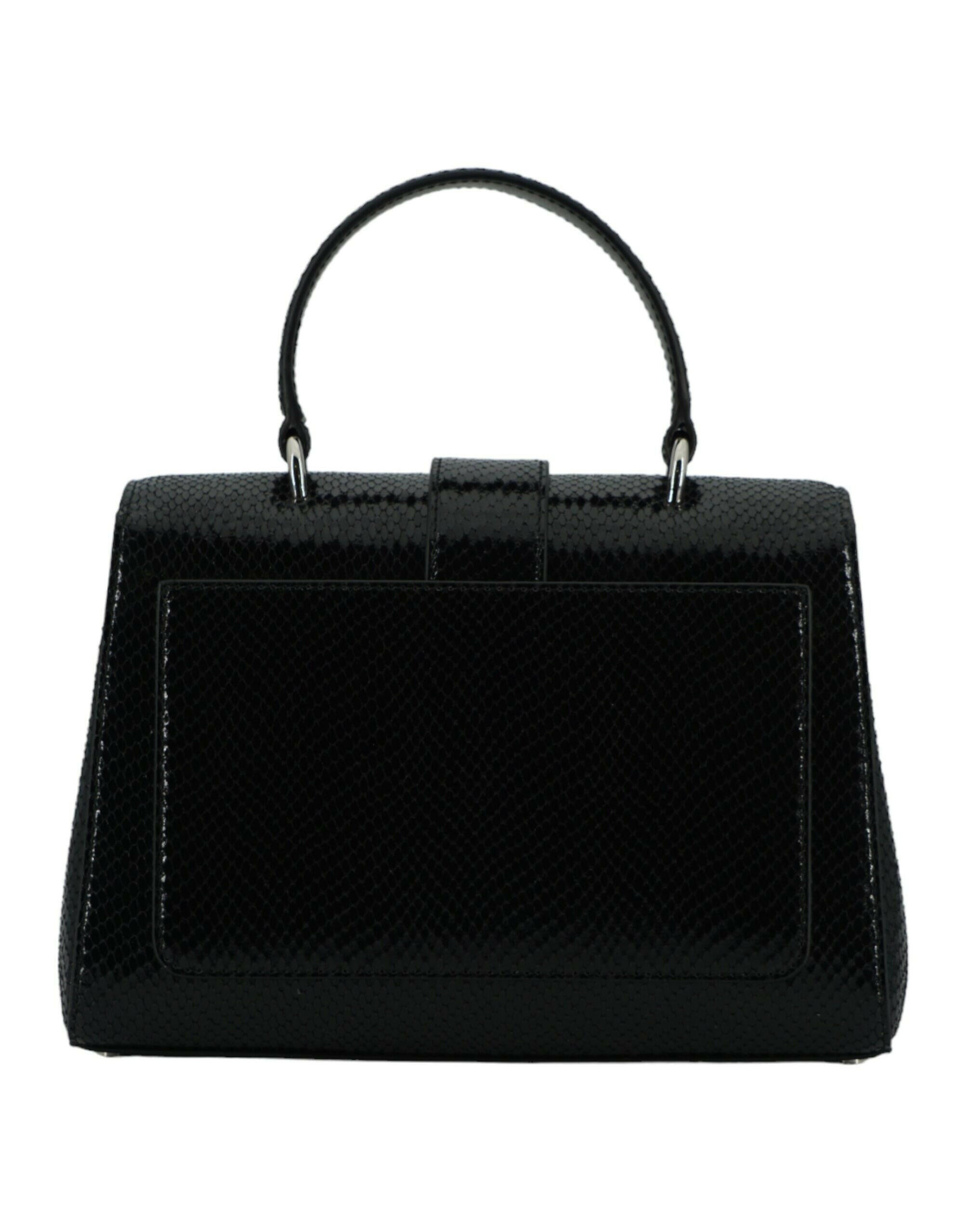 Jimmy Choo Black Leather Top Handle Shoulder Bag.