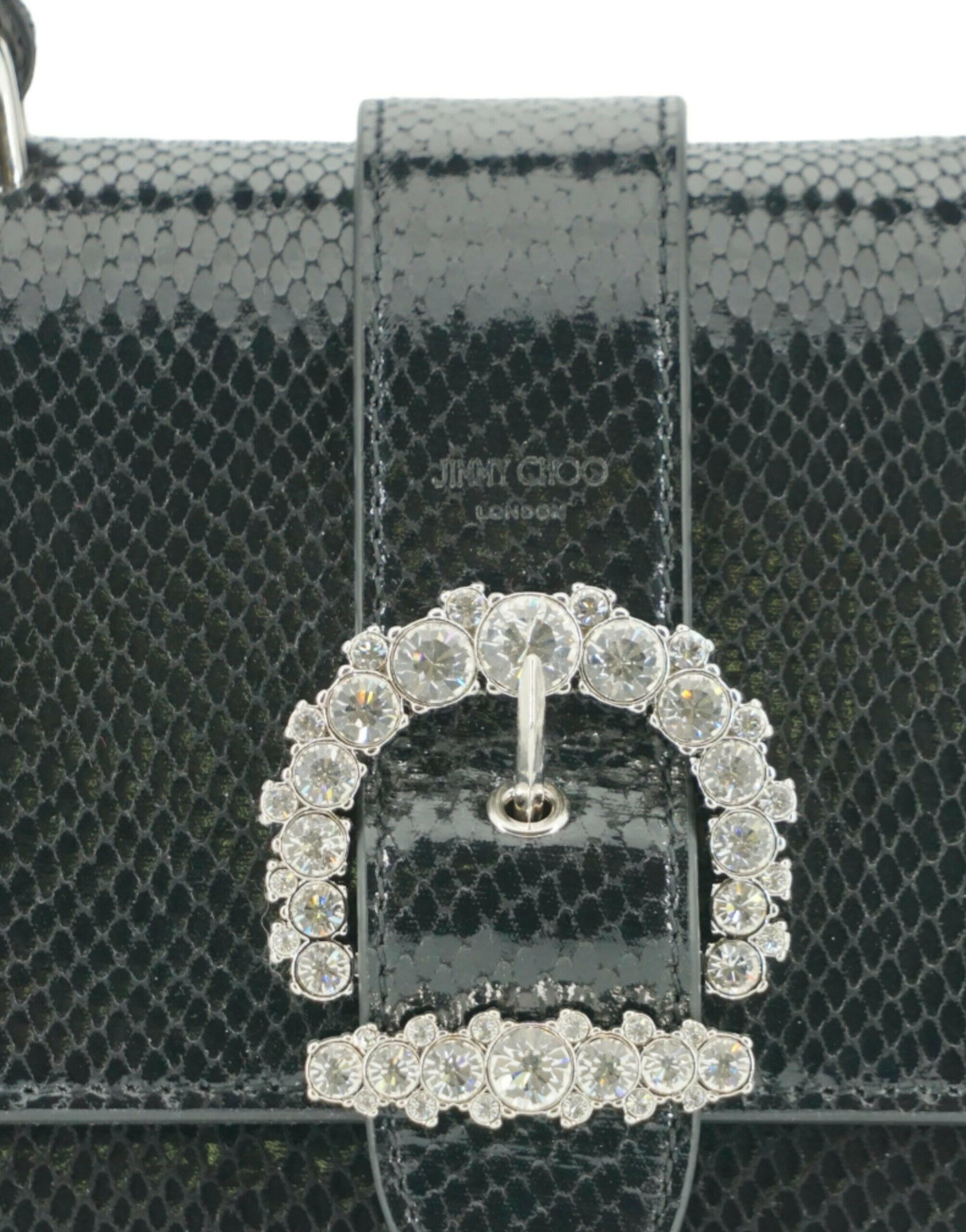 Jimmy Choo Black Leather Top Handle Shoulder Bag.