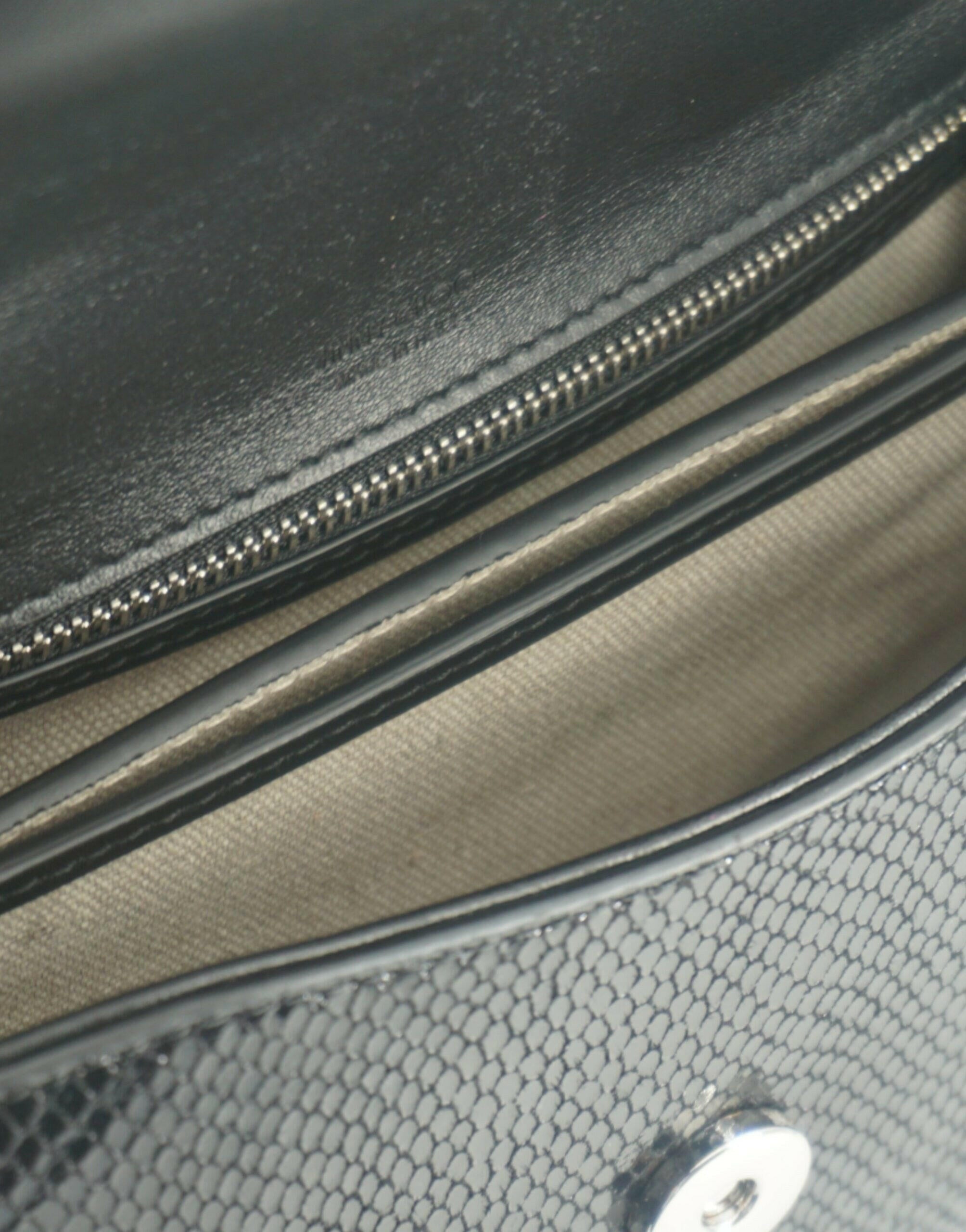 Jimmy Choo Black Leather Top Handle Shoulder Bag.