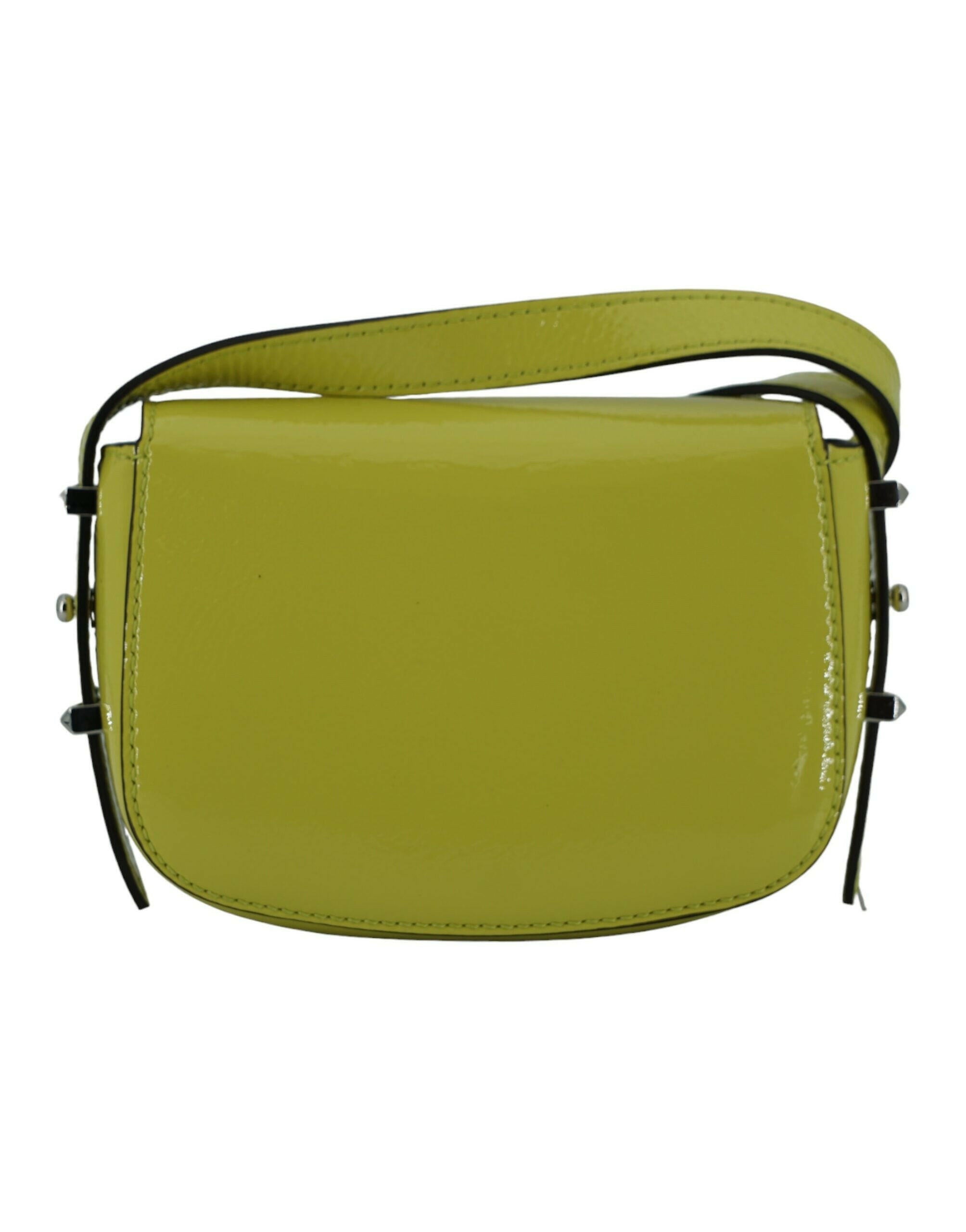 Jimmy Choo Lime Yellow Leather Small Shoulder Bag.