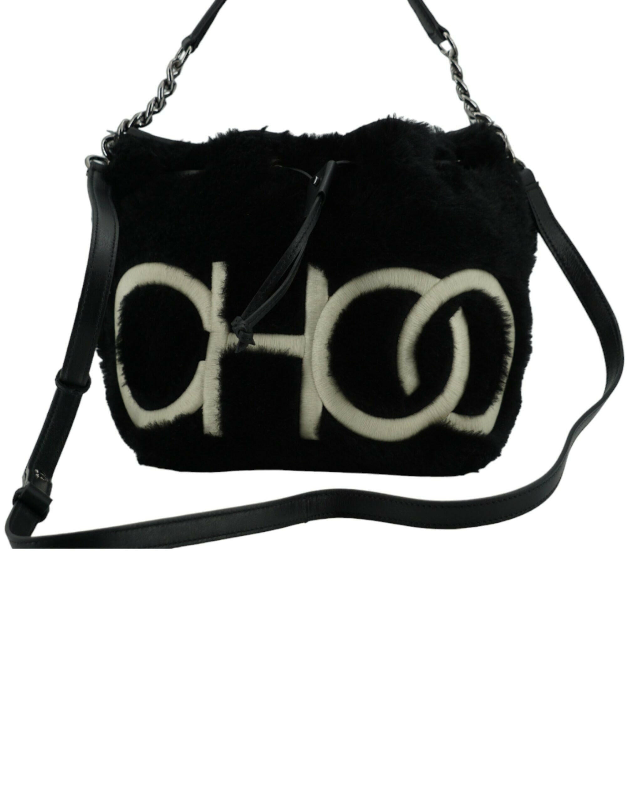 Jimmy Choo Black Leather Top Handle and Shoulder Bag.