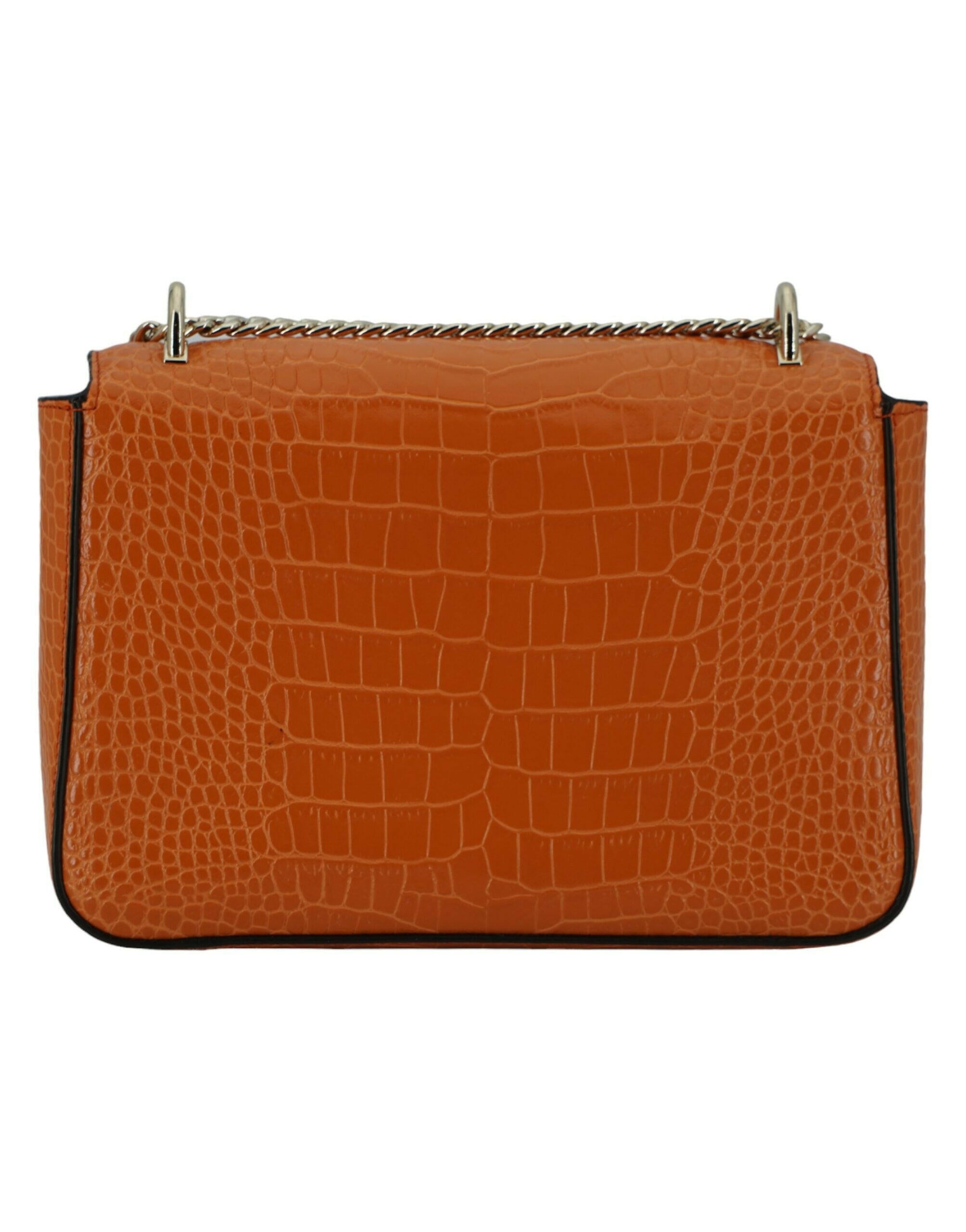 Jimmy Choo Amber Orange Leather Shoulder Bag.