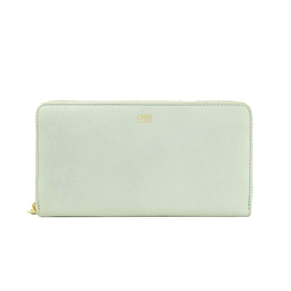 Cavalli Class Gray Calfskin Women Wallet.
