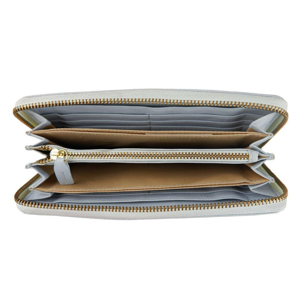 Cavalli Class Gray Calfskin Women Wallet.
