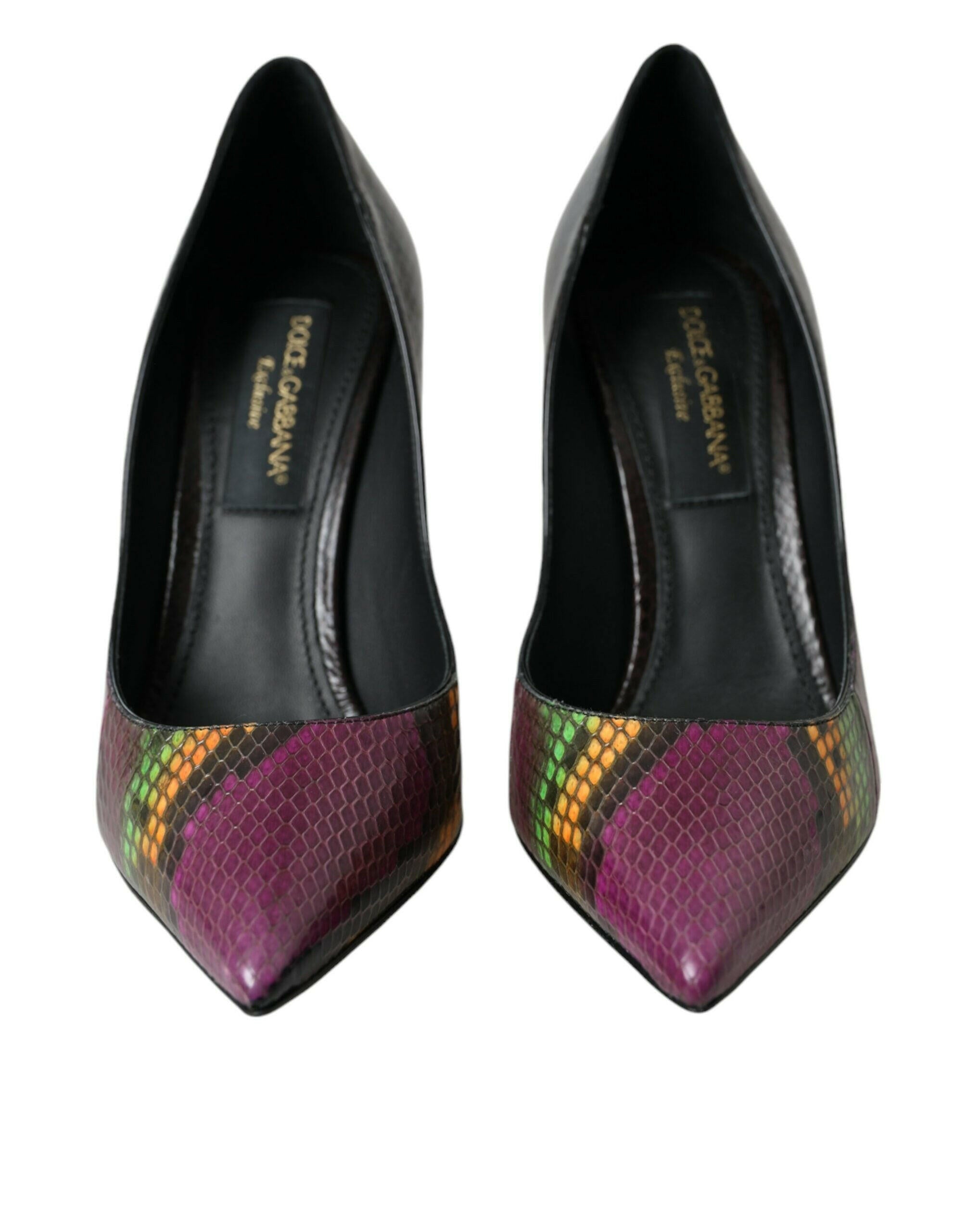 Dolce & Gabbana Multicolor Exotic Leather Heels Pumps Shoes.
