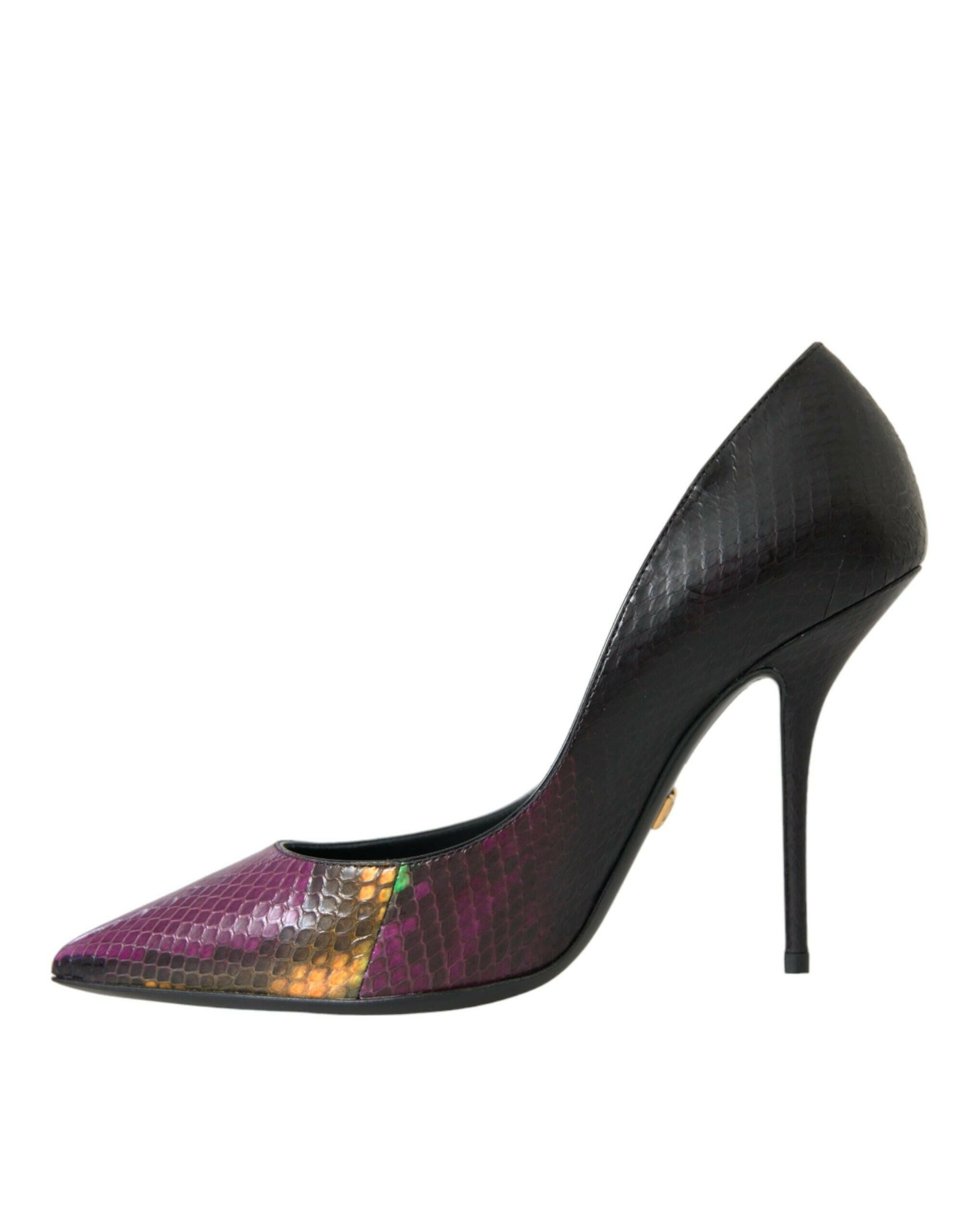 Dolce & Gabbana Multicolor Exotic Leather Heels Pumps Shoes.