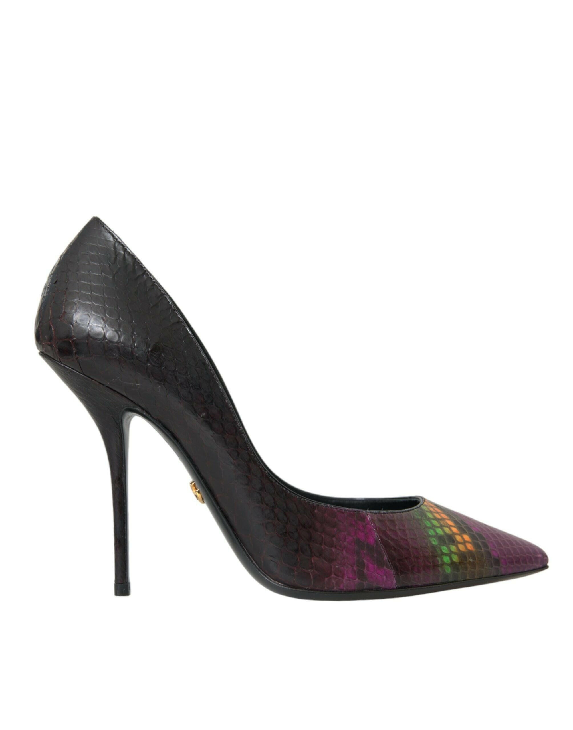 Dolce & Gabbana Multicolor Exotic Leather Heels Pumps Shoes.
