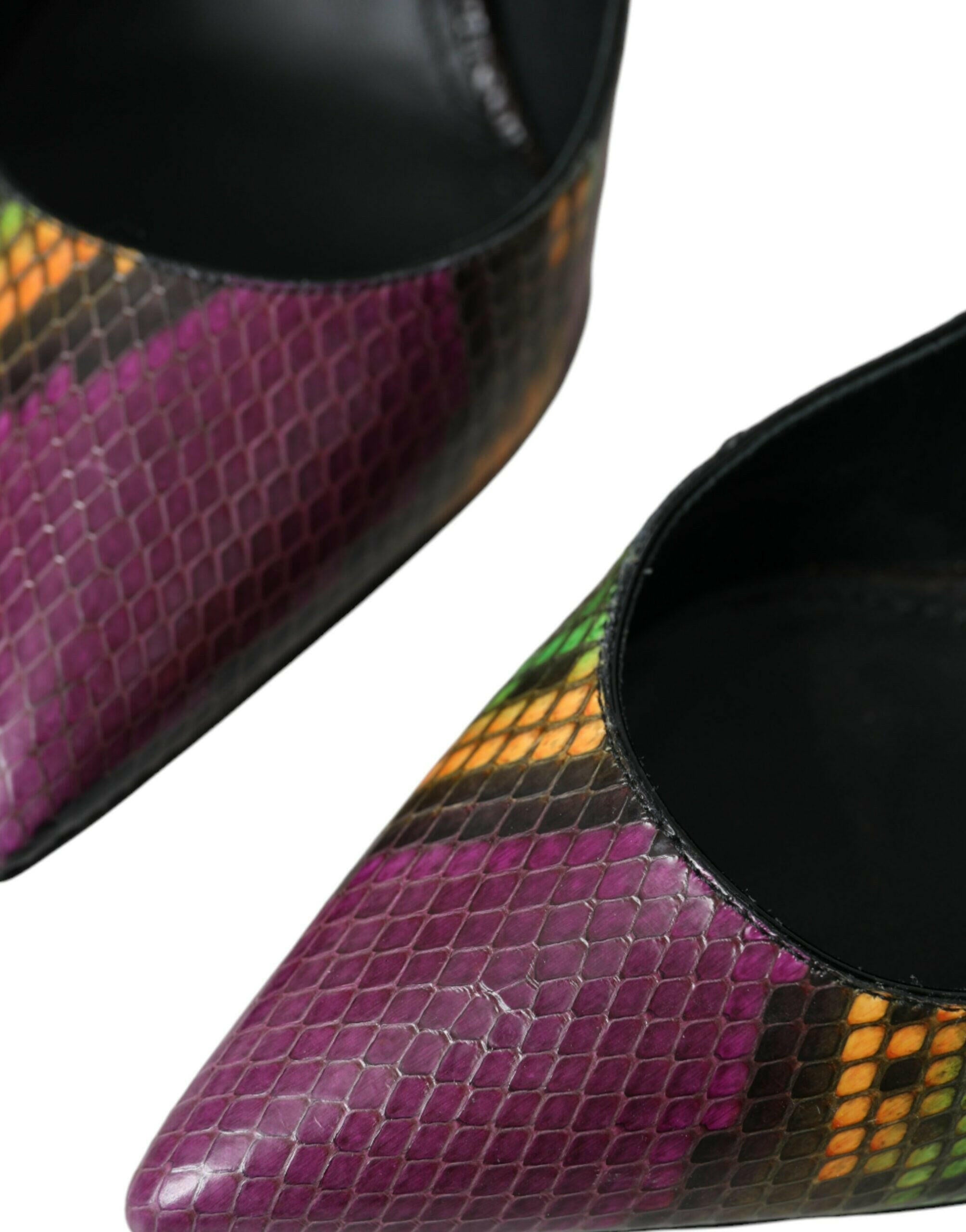 Dolce & Gabbana Multicolor Exotic Leather Heels Pumps Shoes.