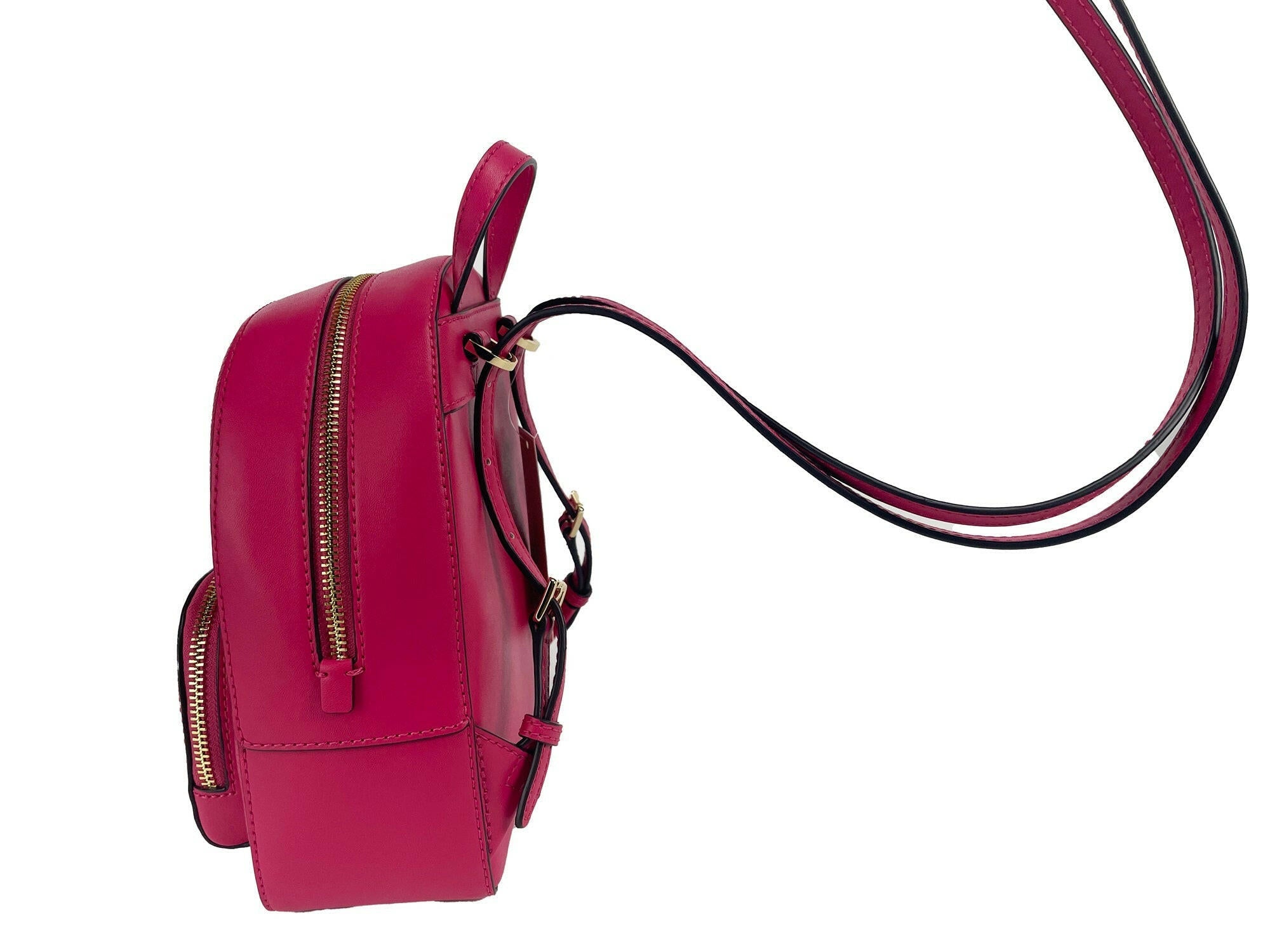 Michael Kors Jaycee Mini XS Pebbled Leather Zip Pocket Backpack Bag.