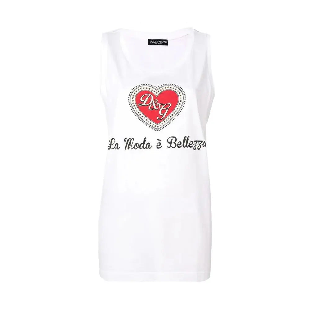 Dolce & Gabbana White Cotton Women's Tank Top Dolce & Gabbana