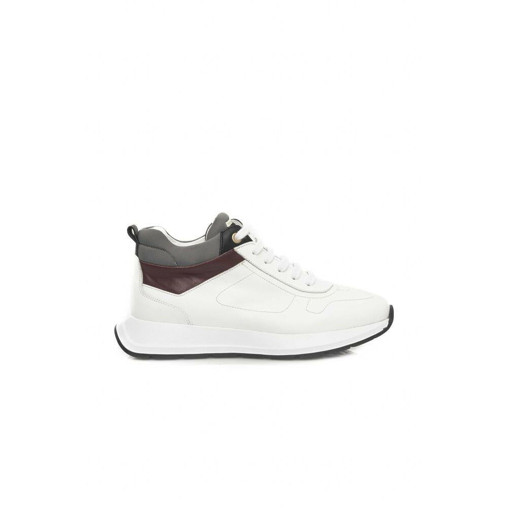 Cerruti 1881 White Leather Women Sneaker.