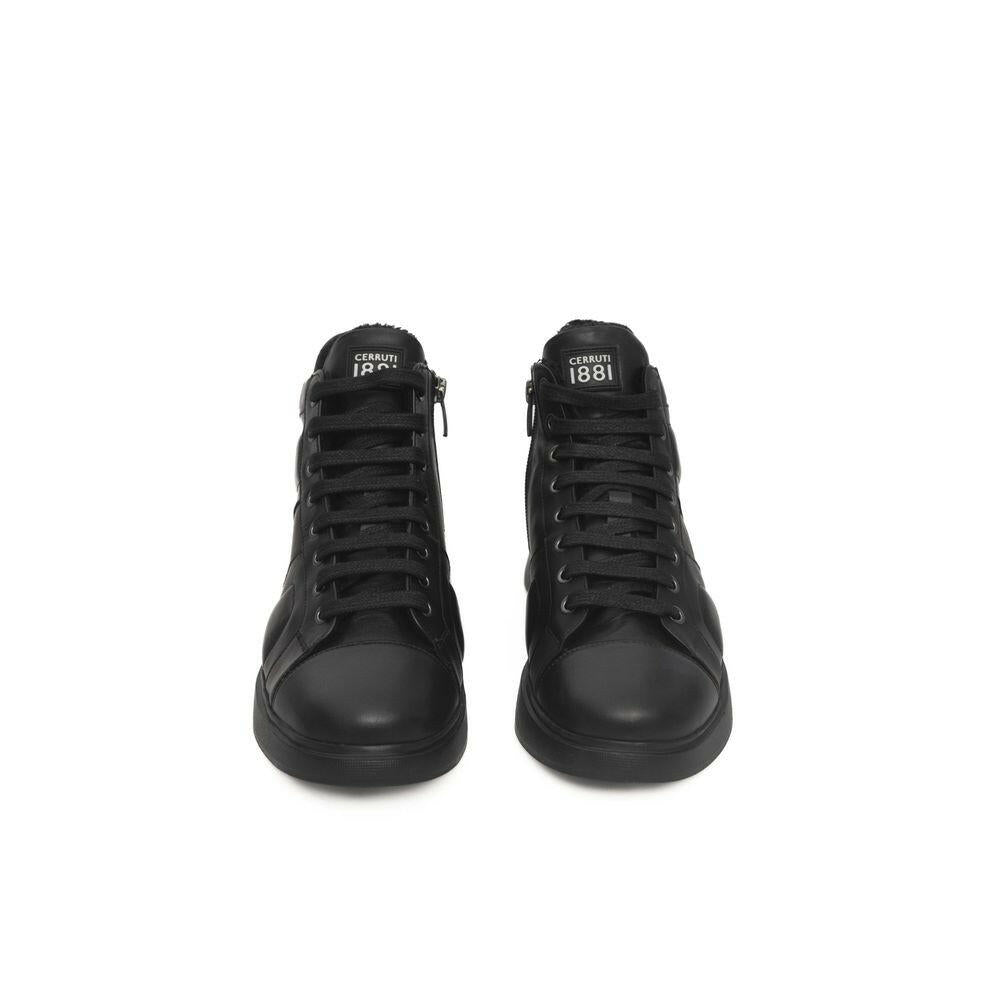 Cerruti 1881 Black Cowhide Women Sneaker.