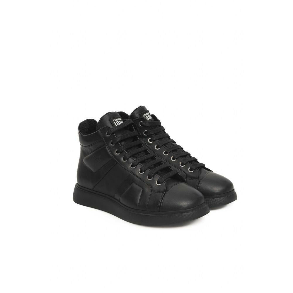 Cerruti 1881 Black Cowhide Women Sneaker.