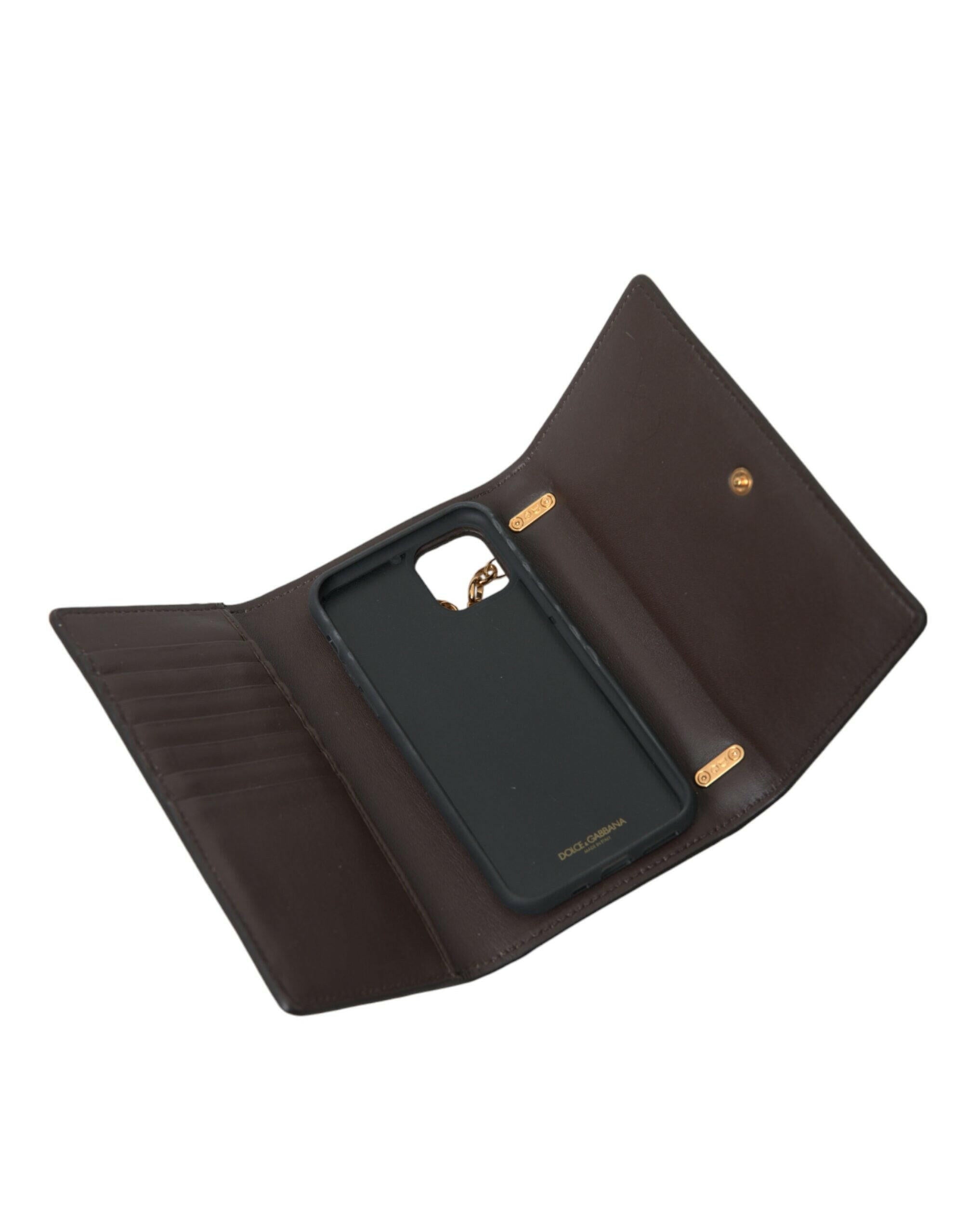 Dolce & Gabbana Brown Python Leather DG Girls Crossbody Phone Bag.