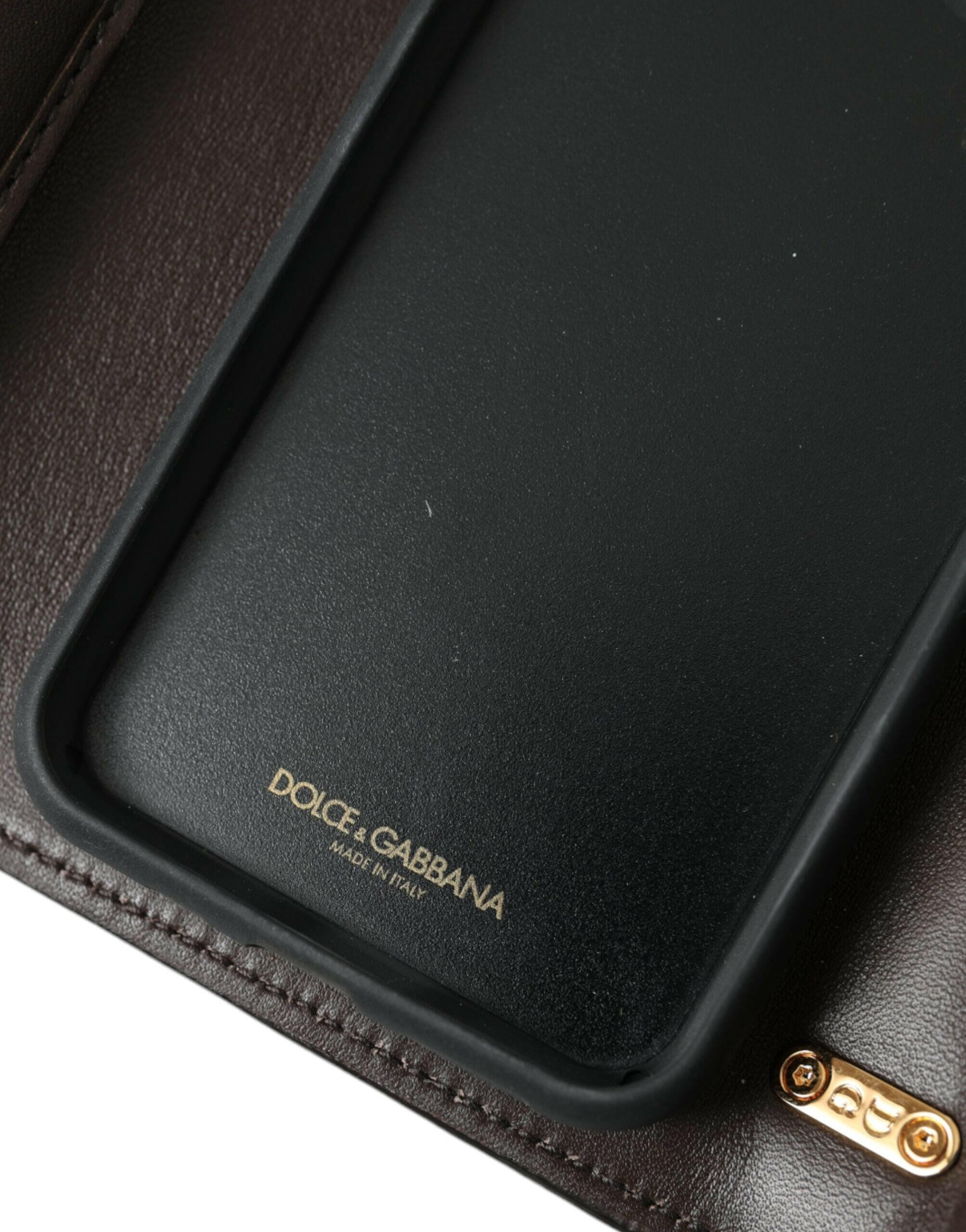 Dolce & Gabbana Brown Python Leather DG Girls Crossbody Phone Bag.