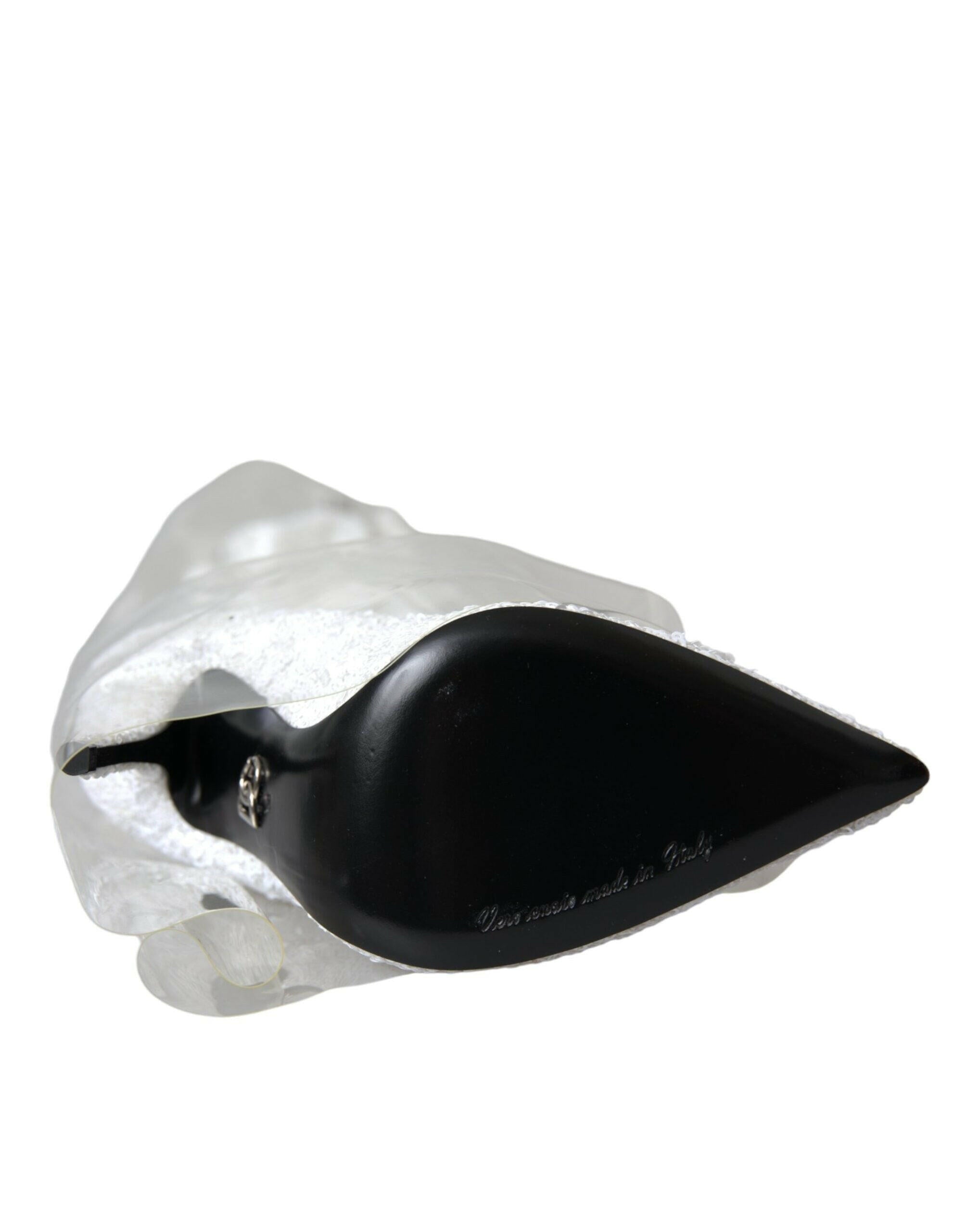 Dolce & Gabbana White Heels Stiletto Knee High Boots Shoes.