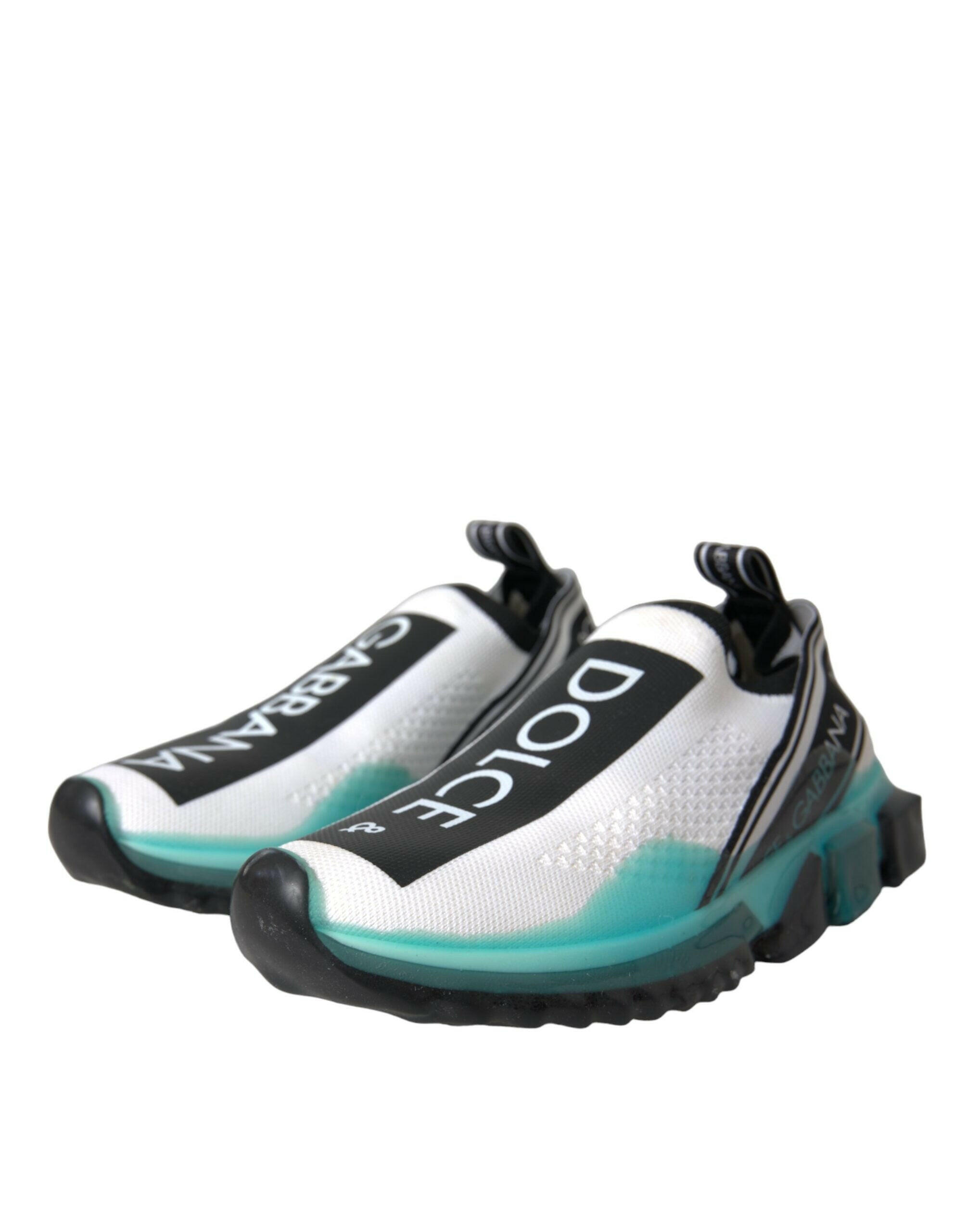 Dolce & Gabbana Black White Blue Slip On Sorrento Sneakers Shoes.