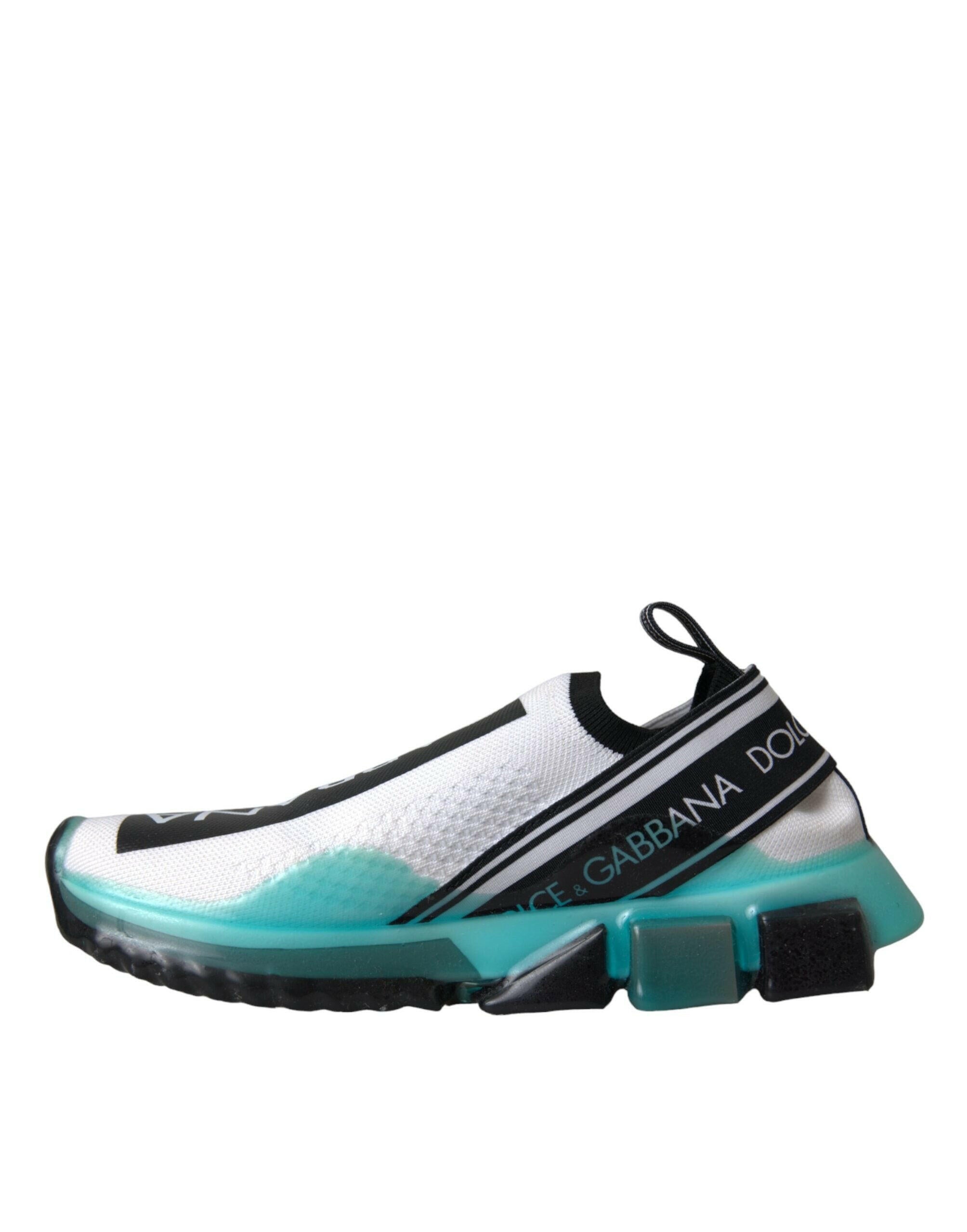 Dolce & Gabbana Black White Blue Slip On Sorrento Sneakers Shoes.