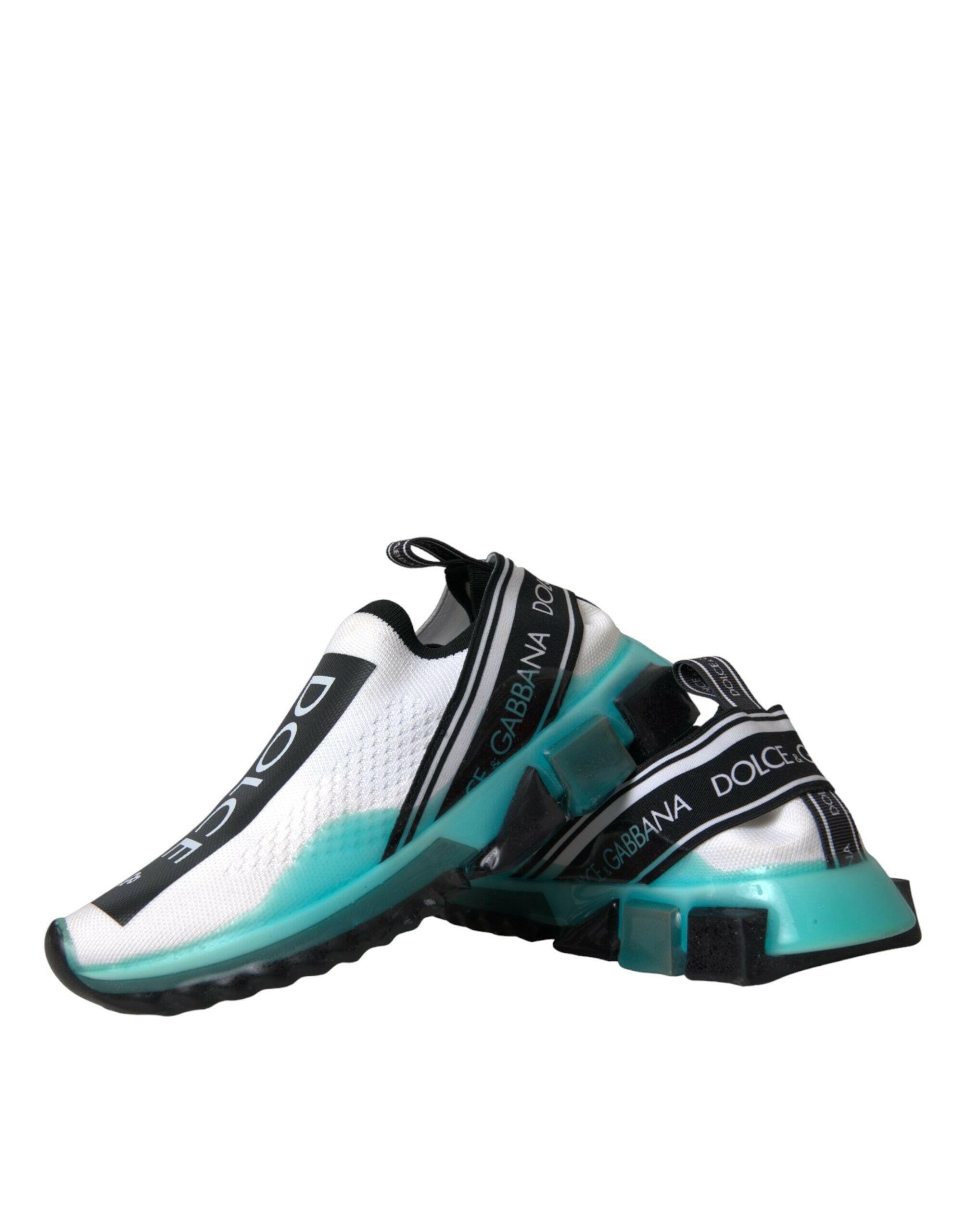 Dolce & Gabbana Black White Blue Slip On Sorrento Sneakers Shoes.