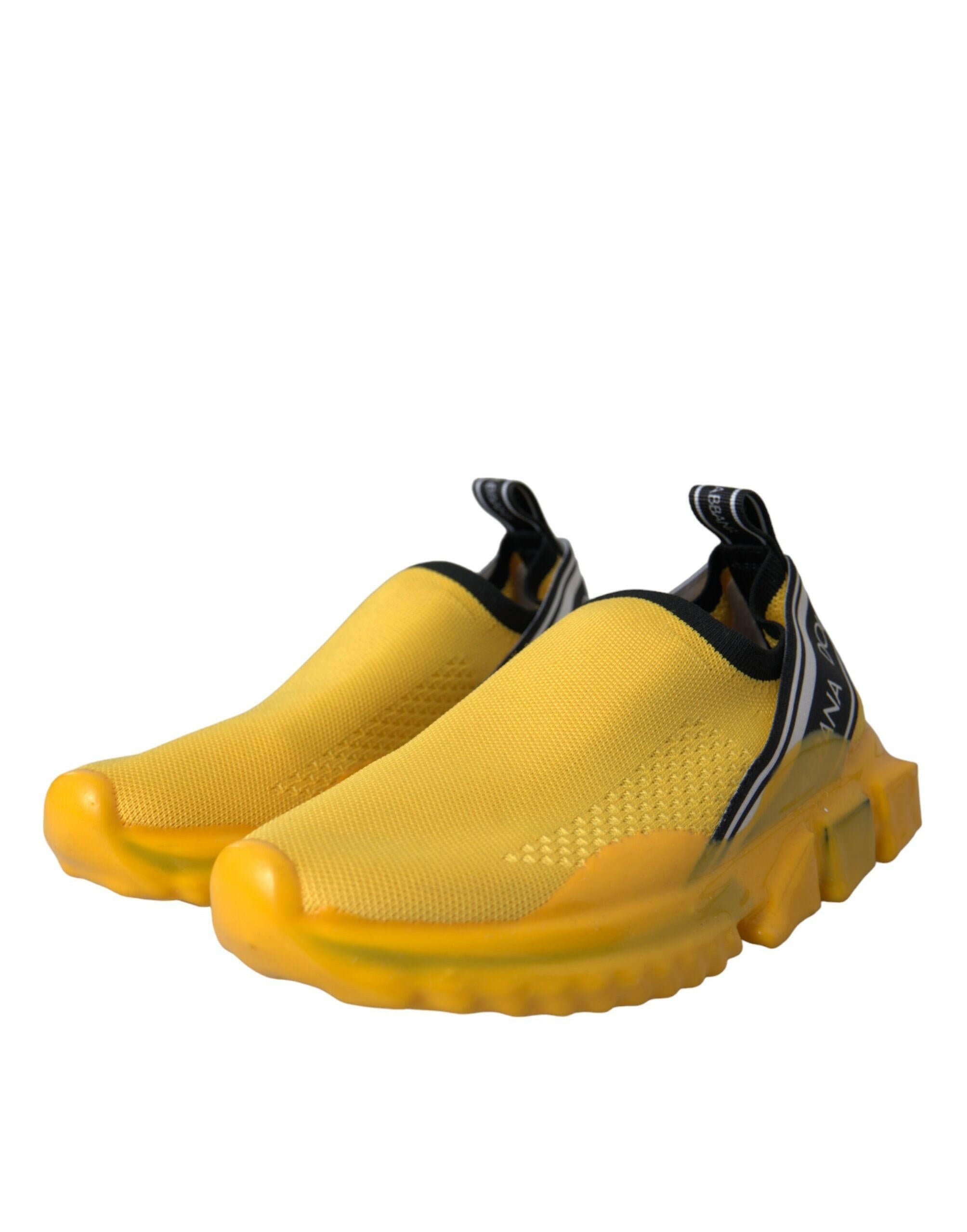 Dolce & Gabbana Yellow Sorrento Slip On Sneakers Women Shoes.