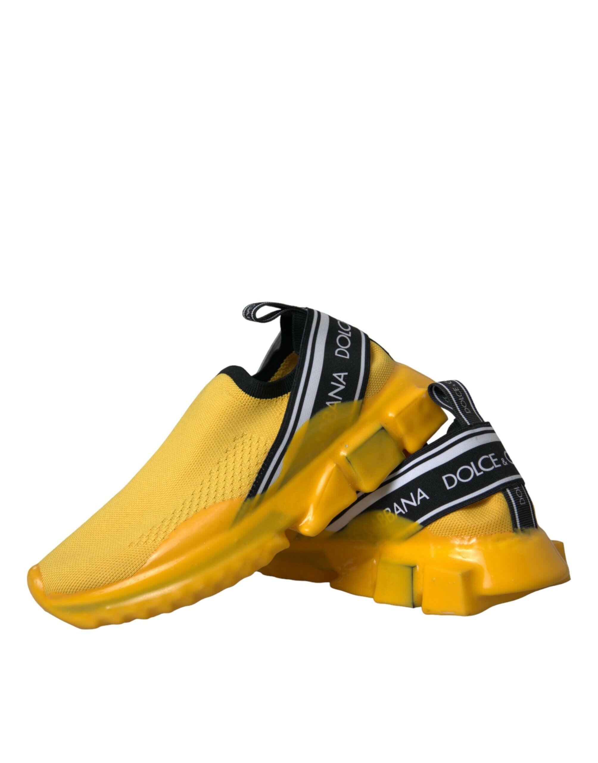 Dolce & Gabbana Yellow Sorrento Slip On Sneakers Women Shoes.