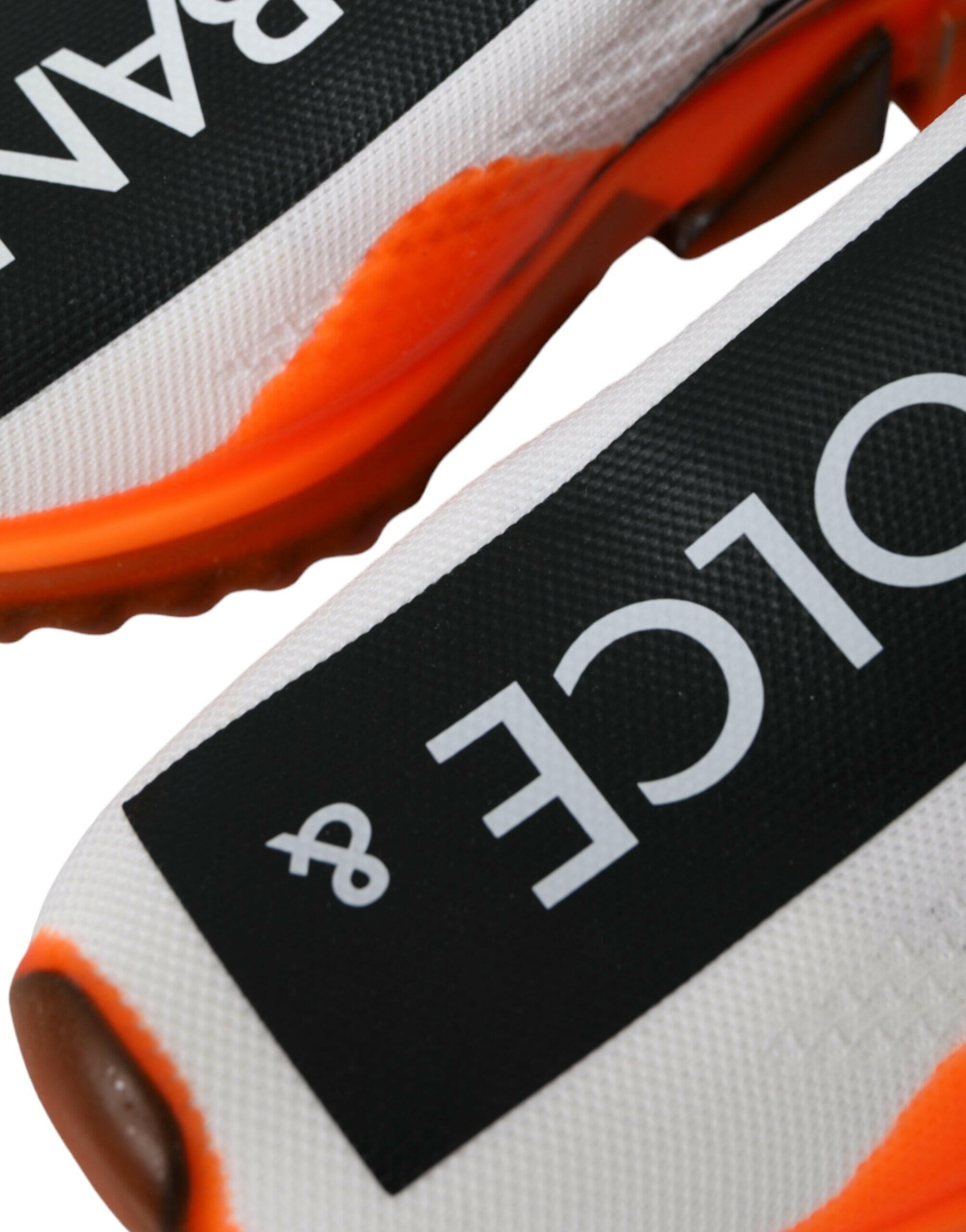 Dolce & Gabbana Black White Orange Slip On Sorrento Sneakers Shoes.