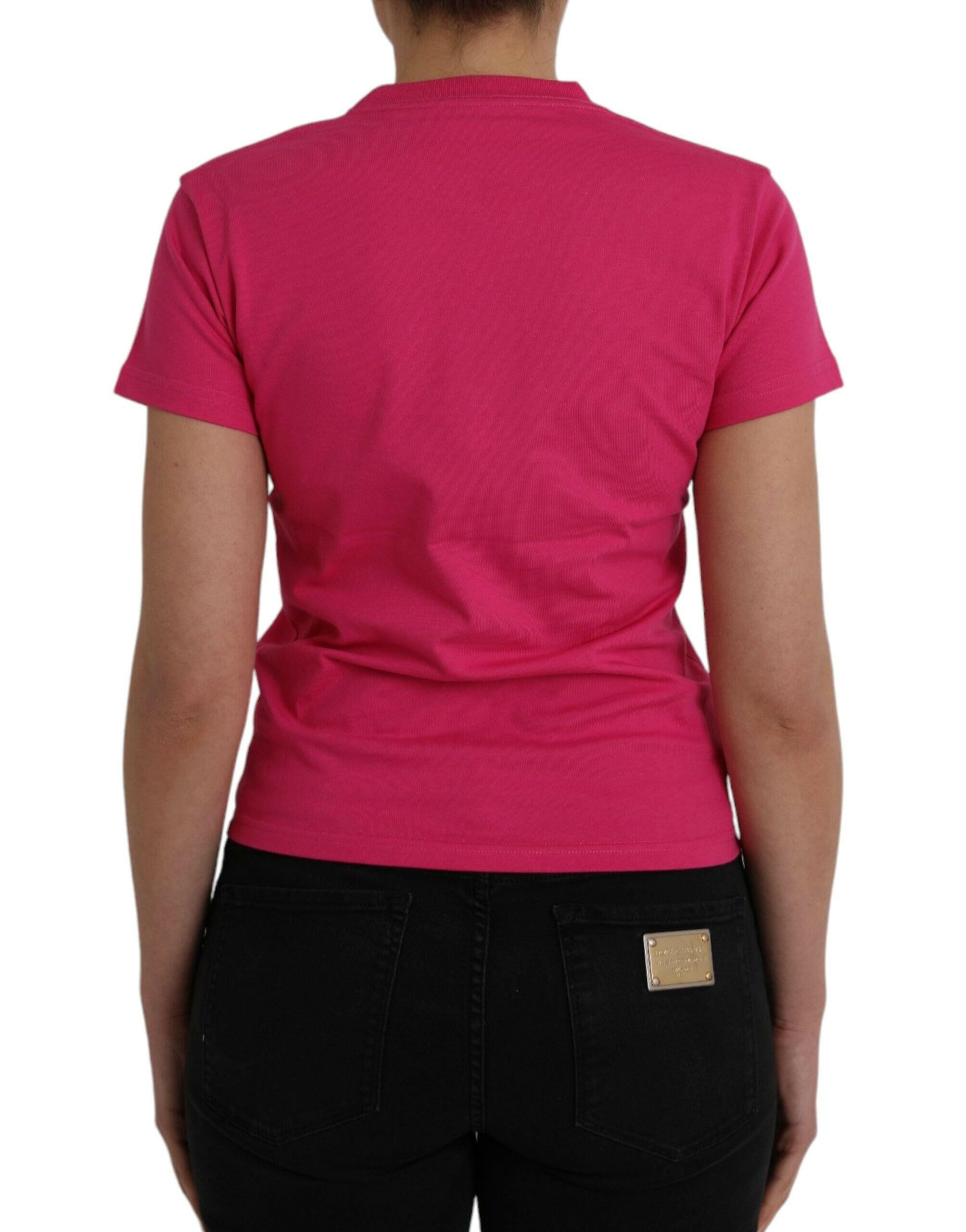 Balenciaga Pink Cotton Crew Neck Short Sleeves Tee T-shirt.