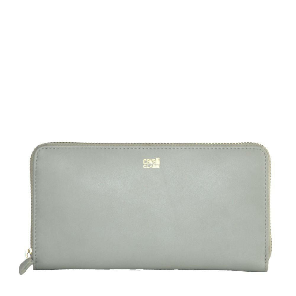 Cavalli Class Gray Calfskin Women Wallet.