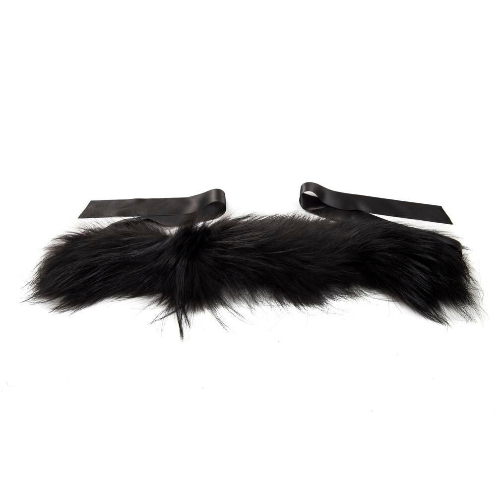 BYBLOS Black Raccoon Fur Women Neck Warmer.