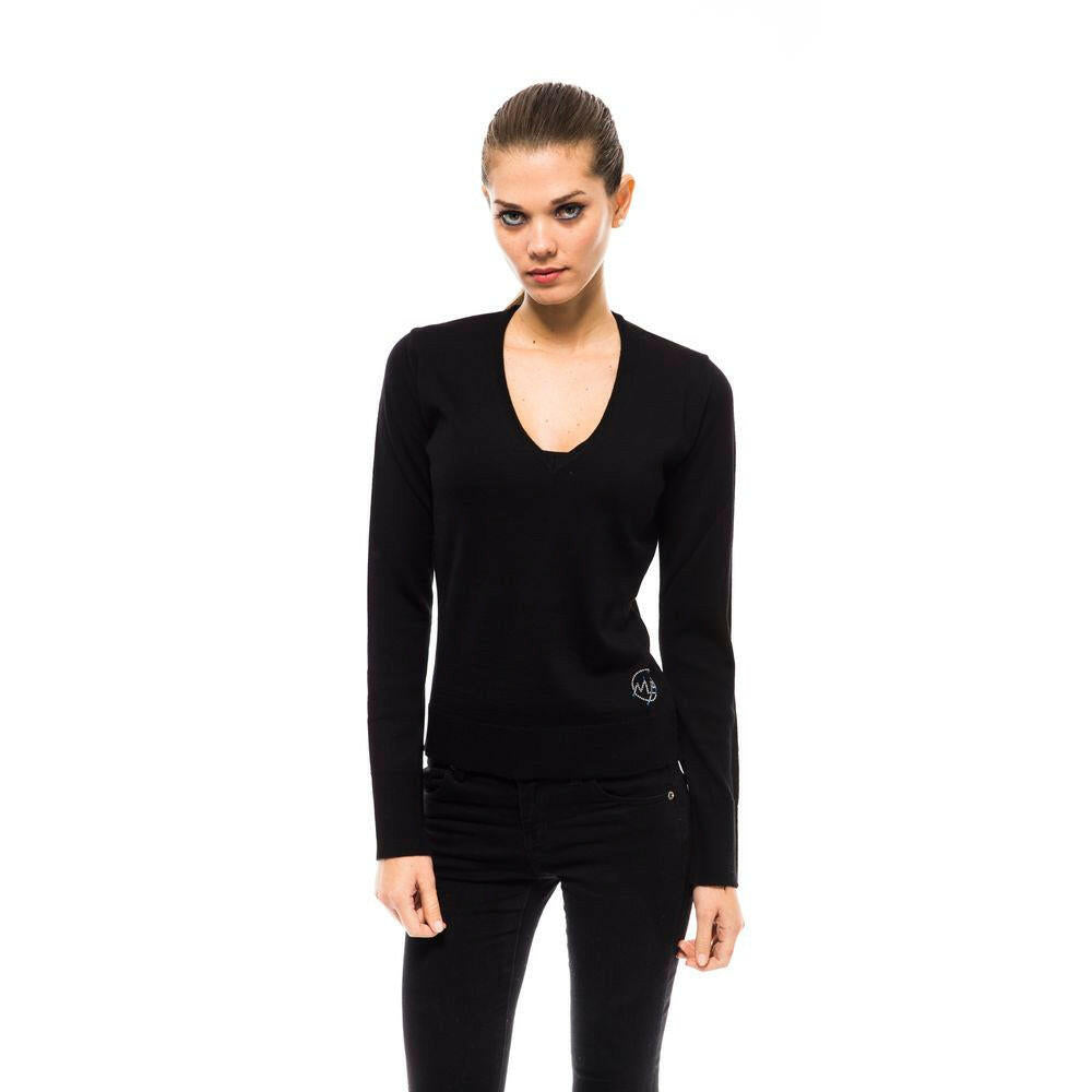 Montana Blu Black Wool Women Sweater.