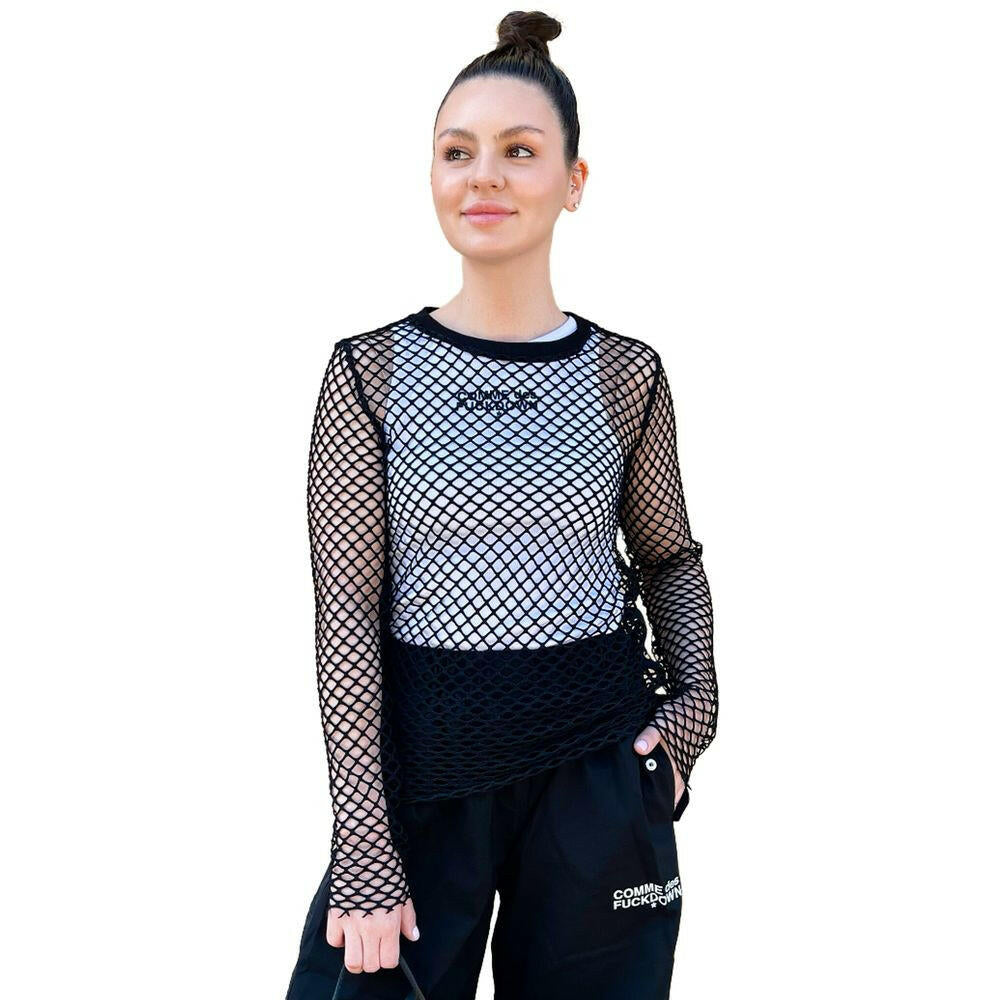 Comme Des Fuckdown Black Polyester Women T-Shirt.