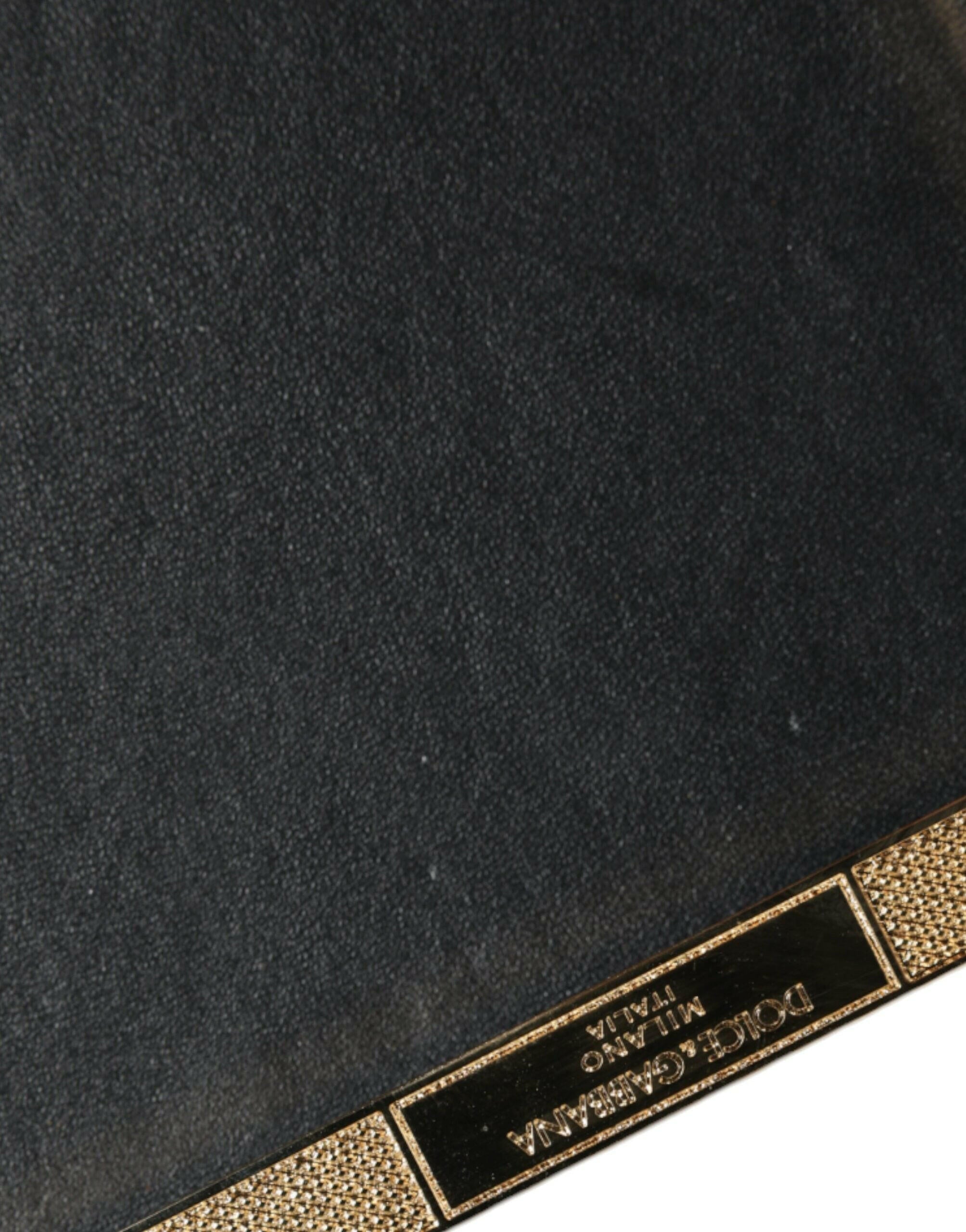 Dolce & Gabbana Gold Crystal Bifold Clutch Evening Party Women Purse Bag.