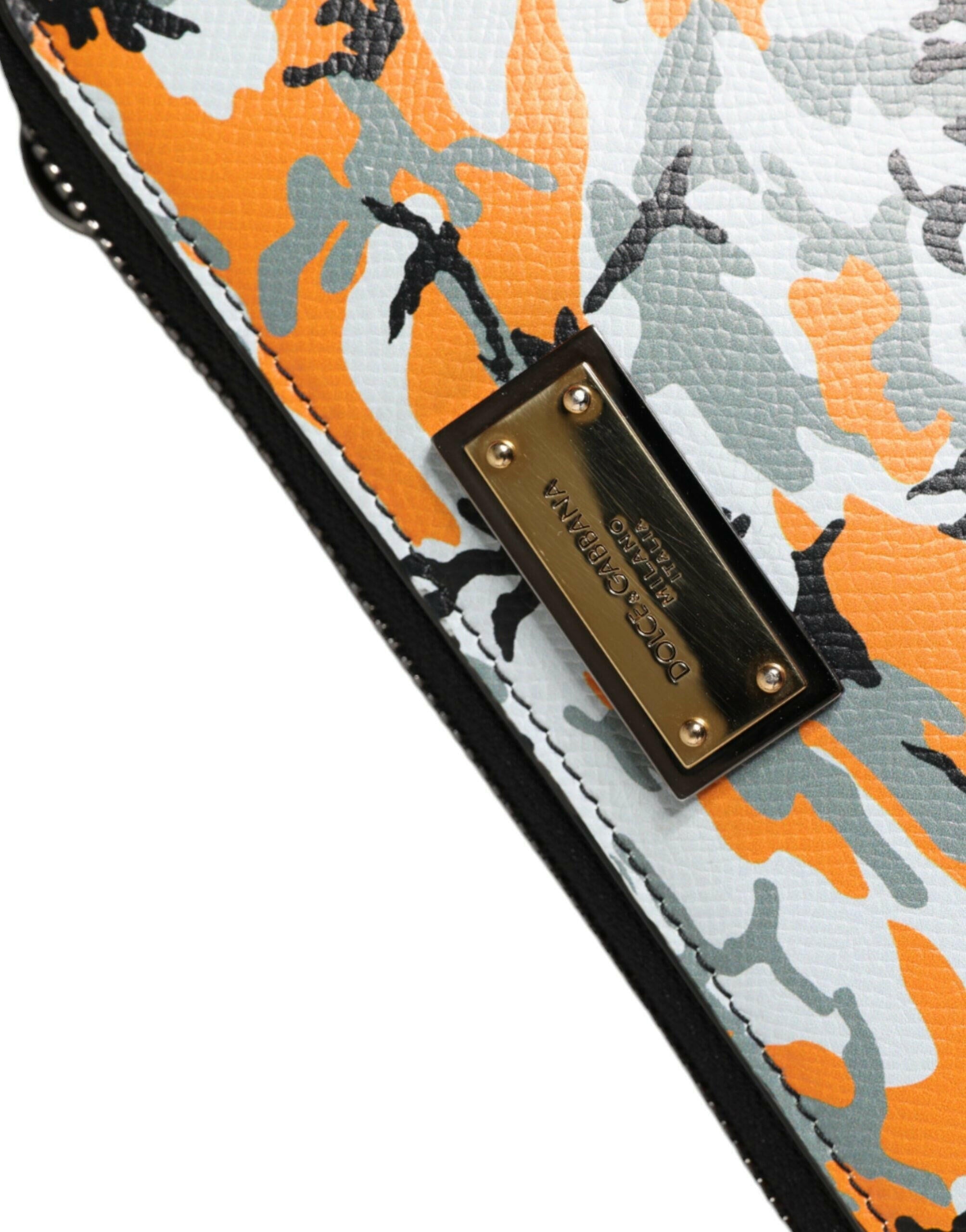 Dolce & Gabbana Multicolor Camouflage Leather Purse Cross Body Bag.
