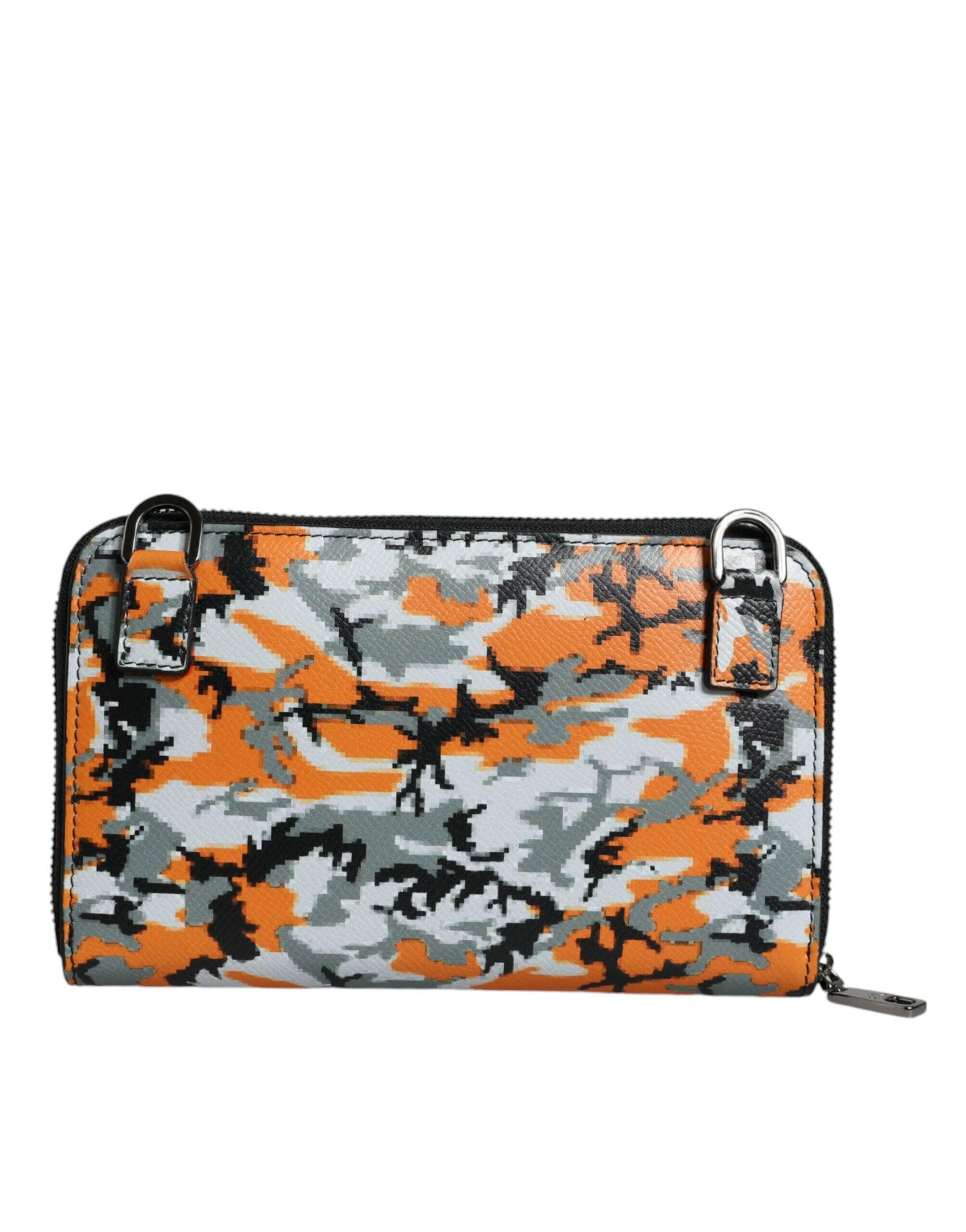 Dolce & Gabbana Multicolor Camouflage Leather Purse Cross Body Bag.