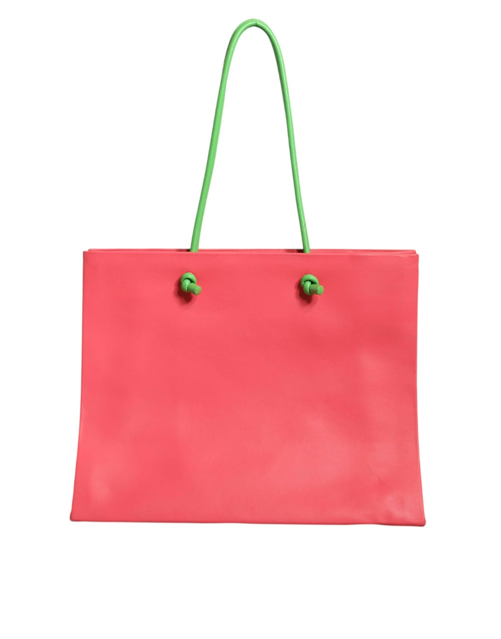 Alberta Ferretti Pink Leather Weekend Wednesday Shopping Tote Bag.