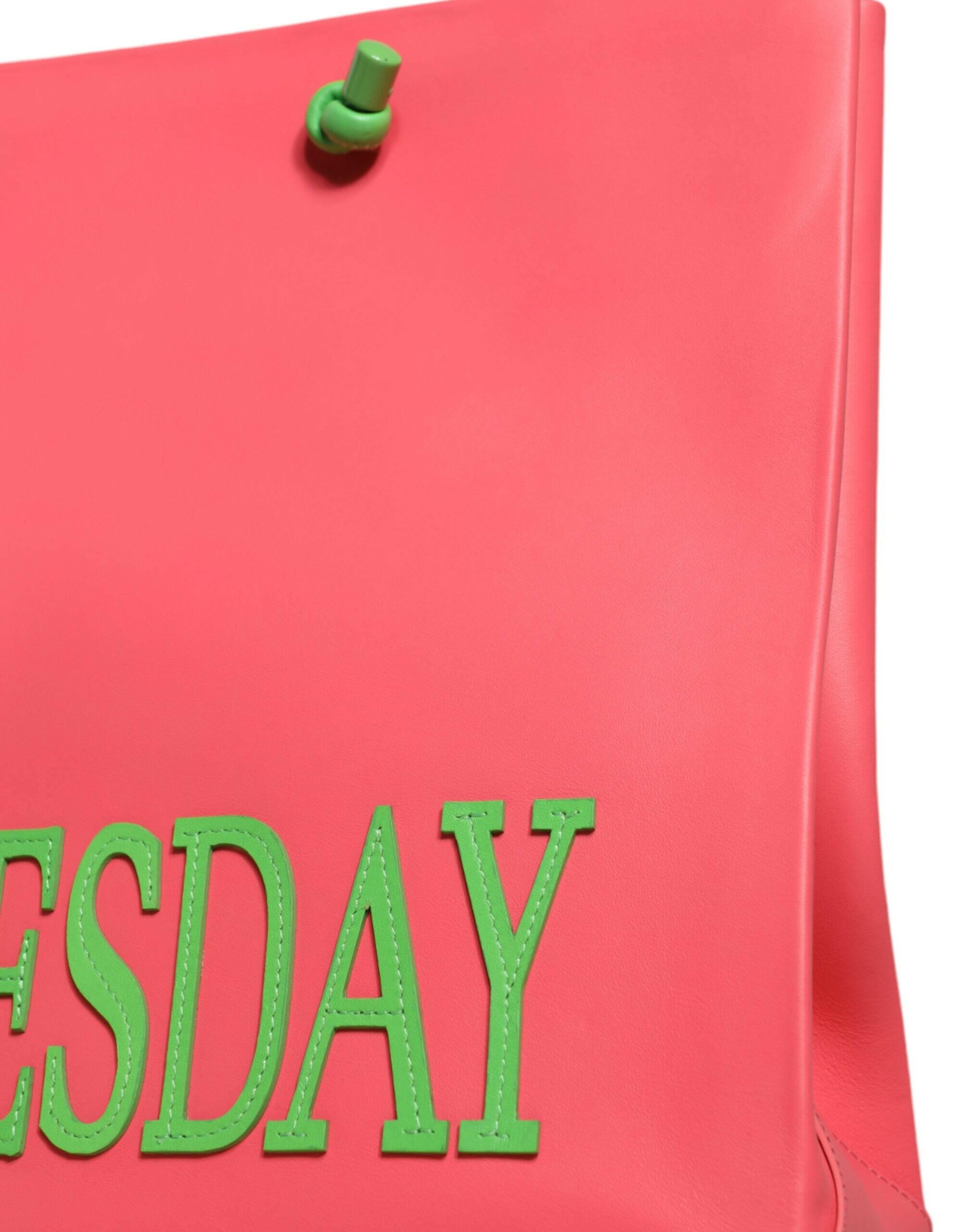 Alberta Ferretti Pink Leather Weekend Wednesday Shopping Tote Bag.