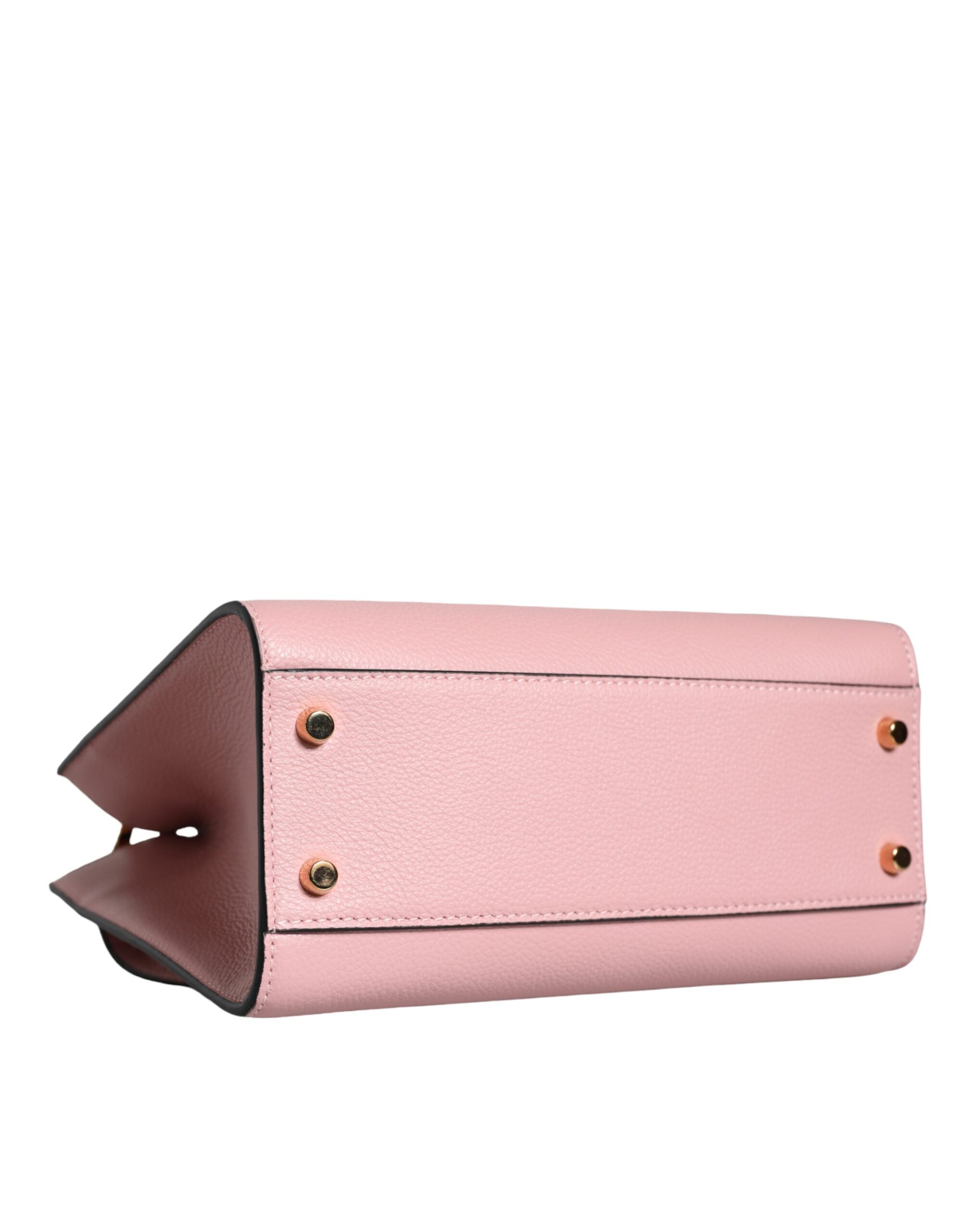 Versace Pink Small Top Handle Grainy Calf Leather Crossbody Bag Versace