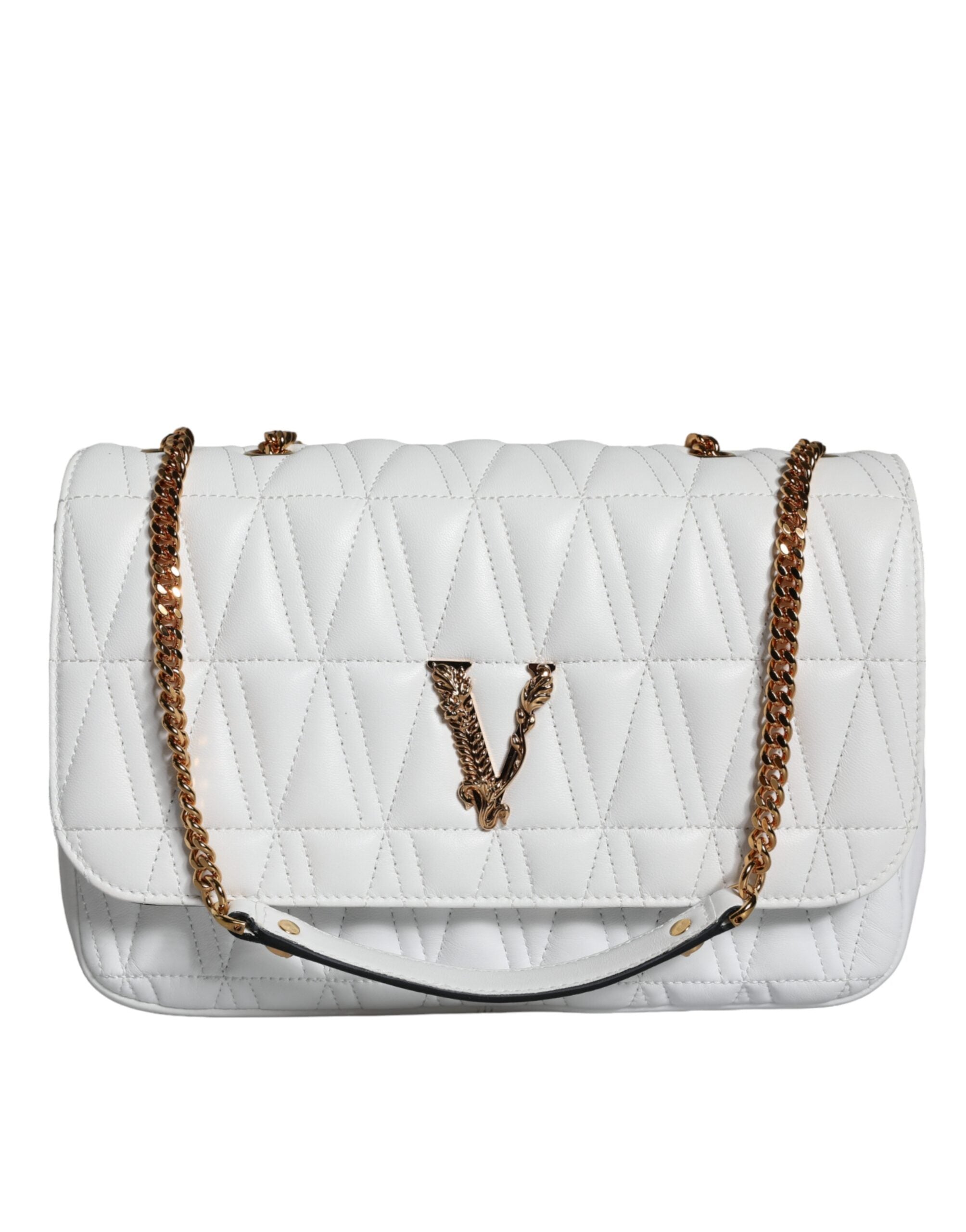Versace White Mini Nappa Leather Crossbody Shoulder Bag Versace