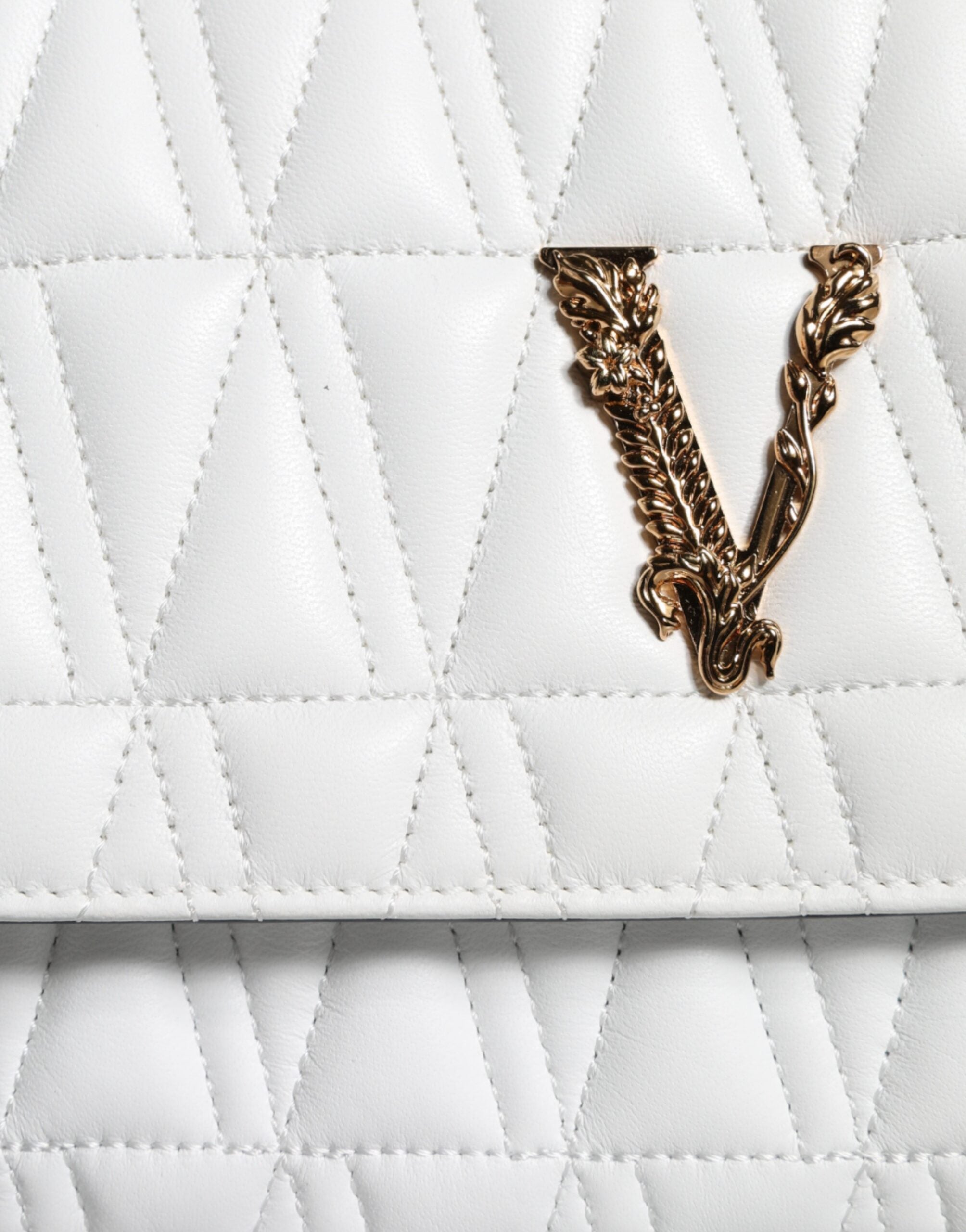 Versace White Mini Nappa Leather Crossbody Shoulder Bag Versace