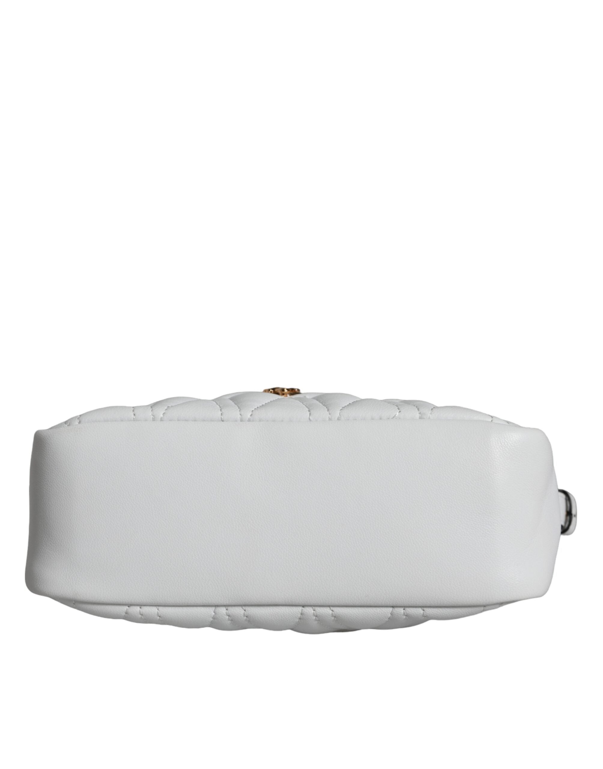 Versace White Quilted Nappa Leather Crossbody Shoulder Bag Versace