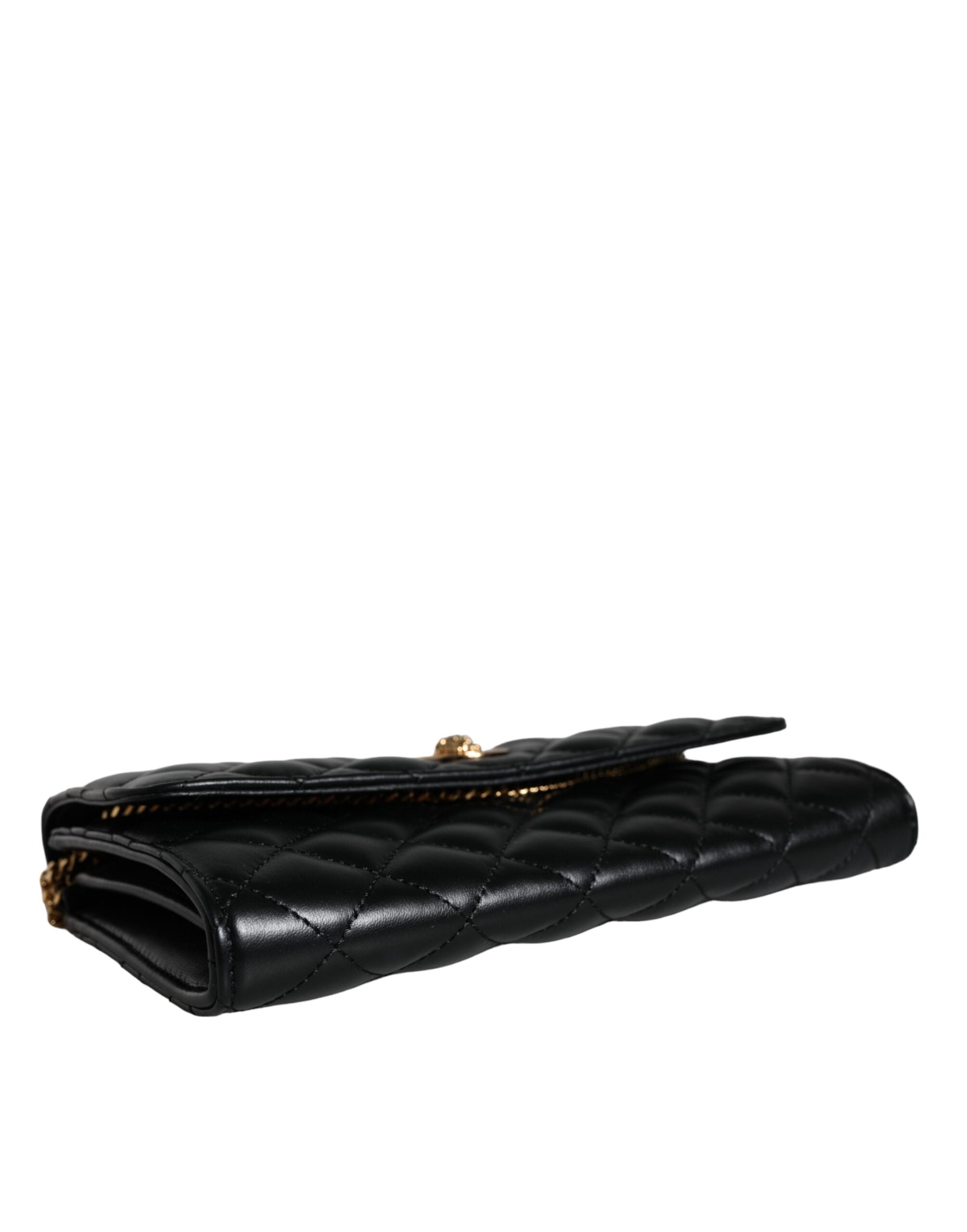 Versace Black Quilted Nappa Leather Crossbody Shoulder Bag Versace