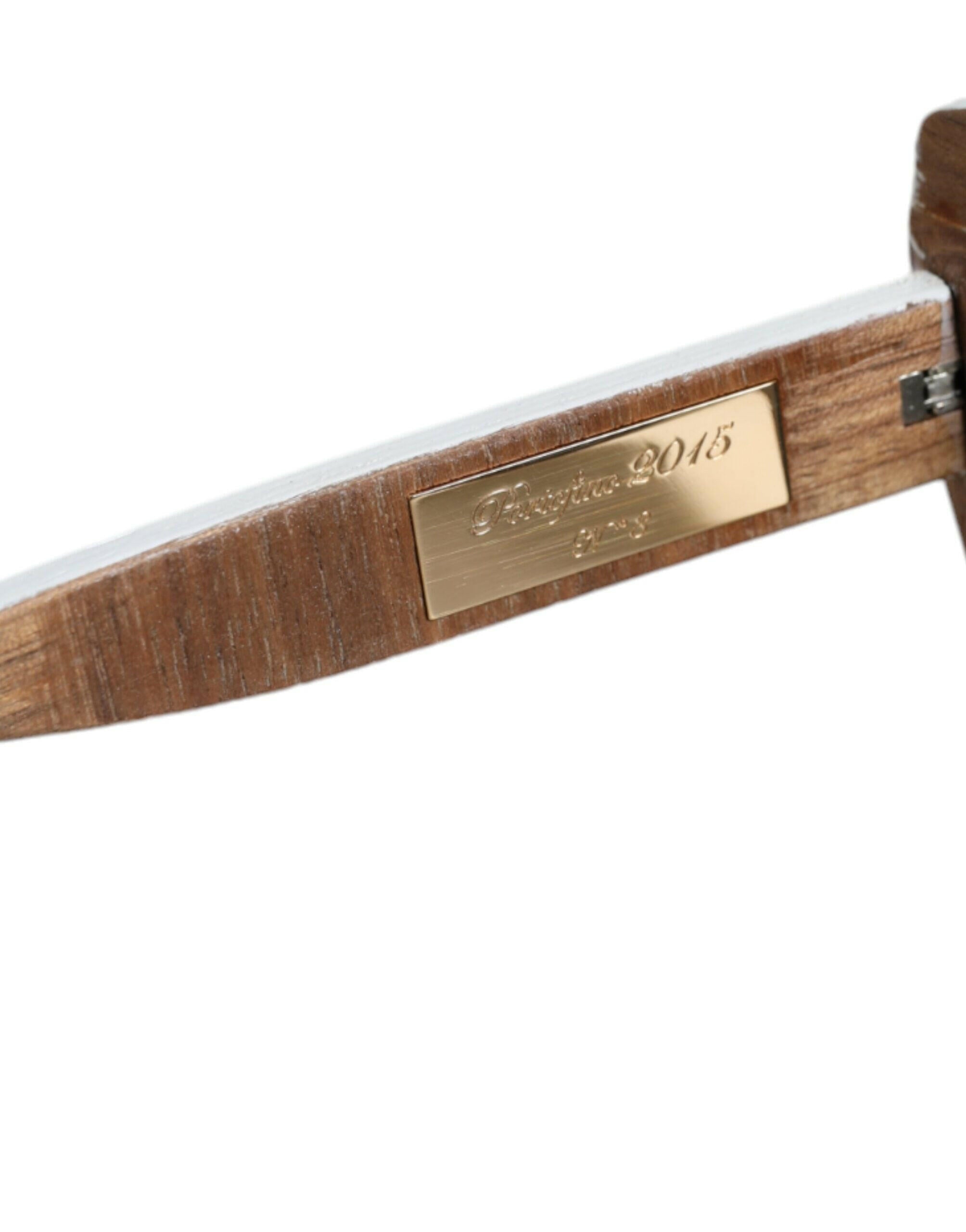 Dolce & Gabbana Multicolor Wood Crystal Brass Frame Floral Hand Paint Sunglasses.