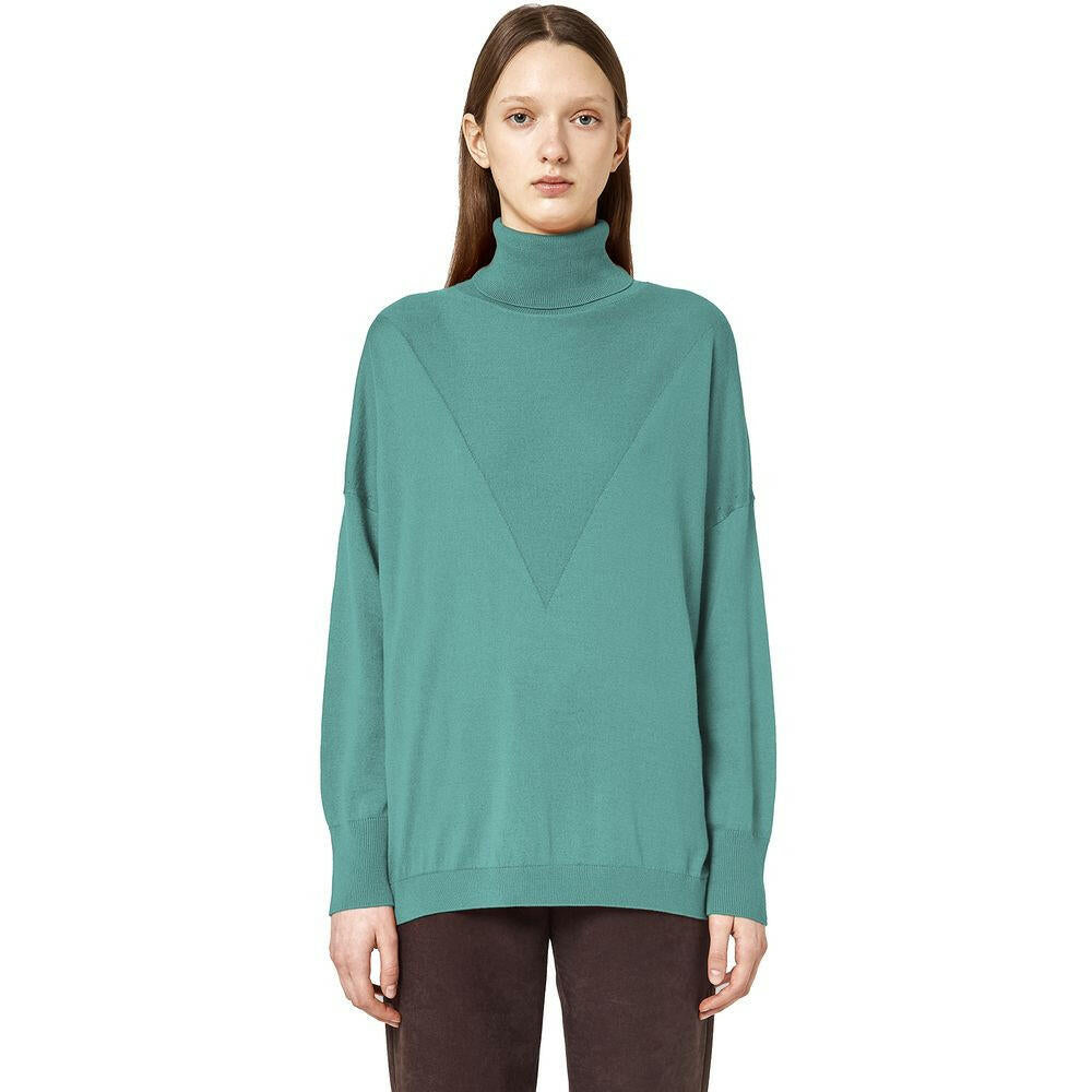 Alpha Studio Green Silk Sweater.