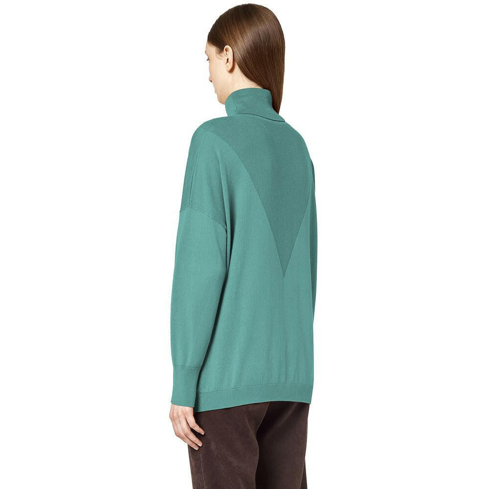 Alpha Studio Green Silk Sweater.