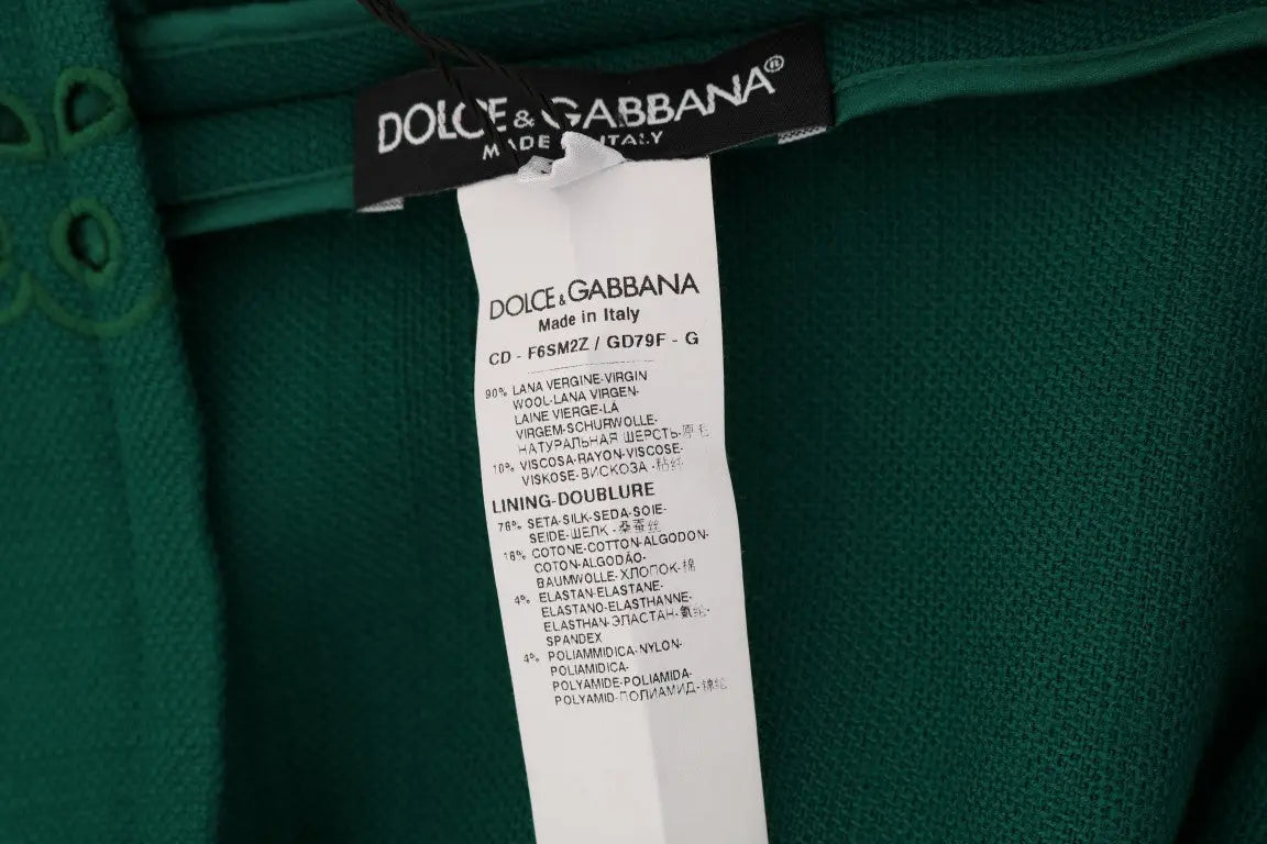 Dolce & Gabbana Elegant Green A-Line Sheath Dress Dolce & Gabbana
