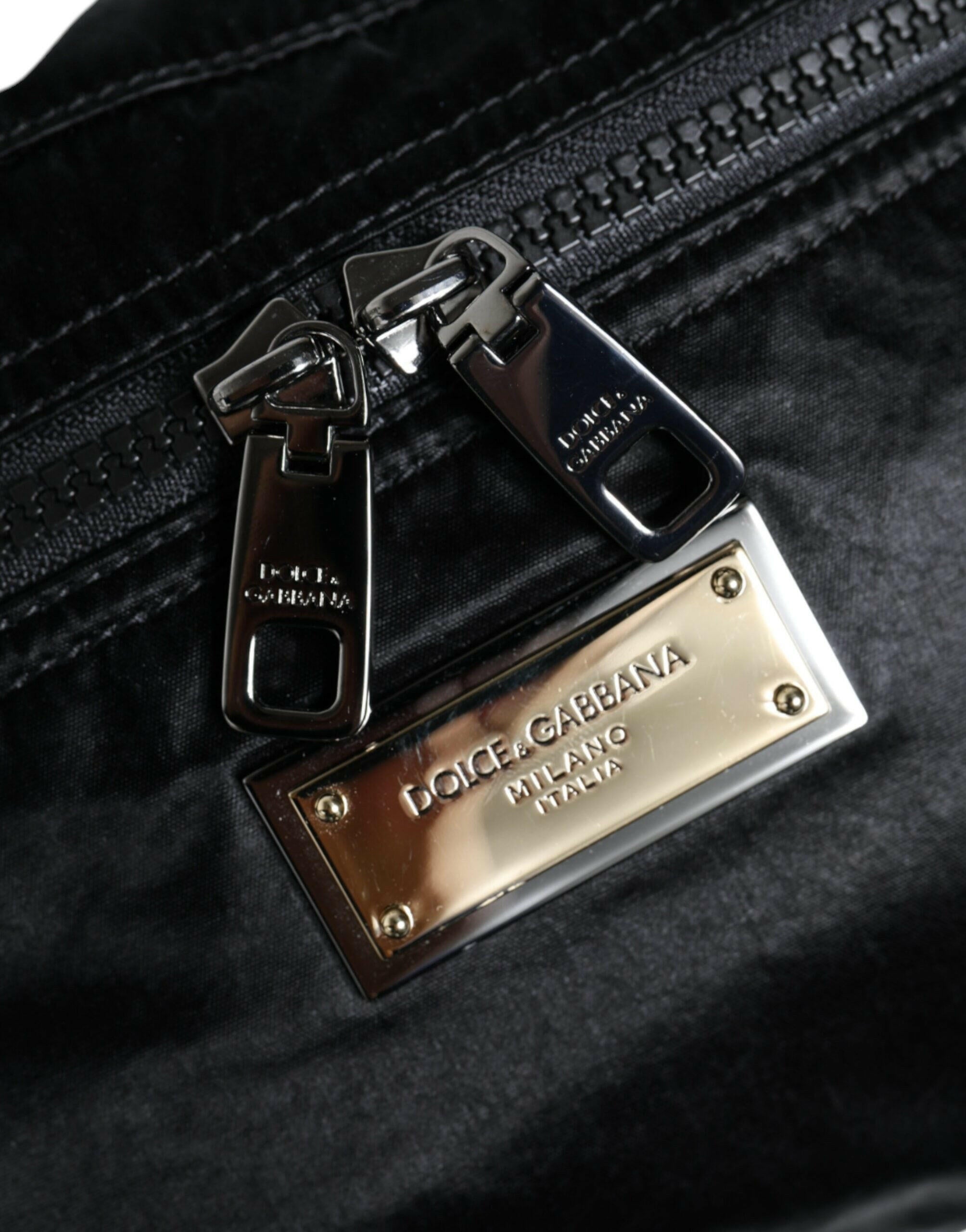 Dolce & Gabbana Black Nylon Fabric Belt Waist Fanny Pack Bag.